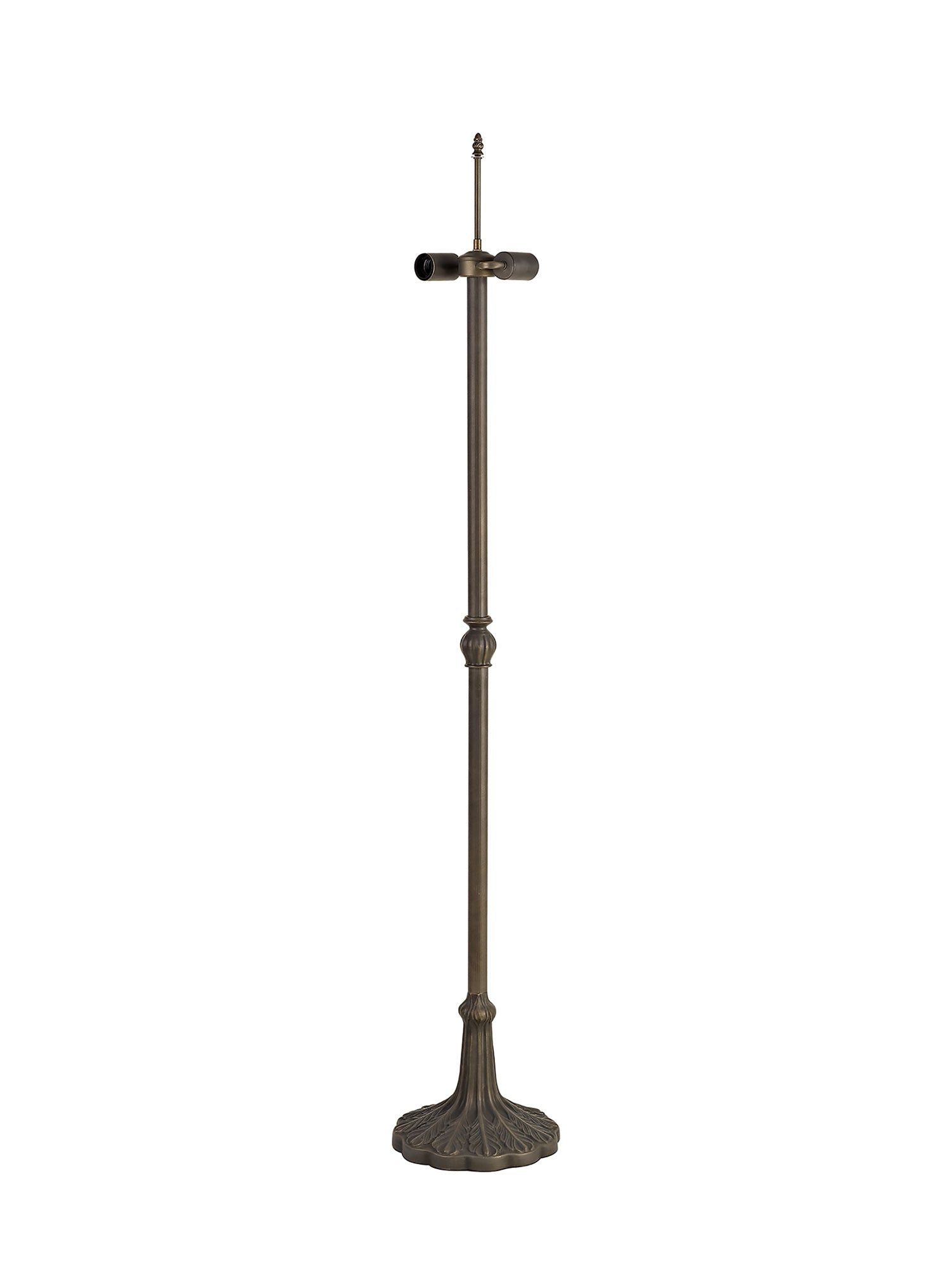 Isrmian 2 Light Leaf/Octagonal/Stepped Design Floor Lamp E27 With 40cm Tiffany Shade, Amber/Cream/Crystal/Aged Antique Brass