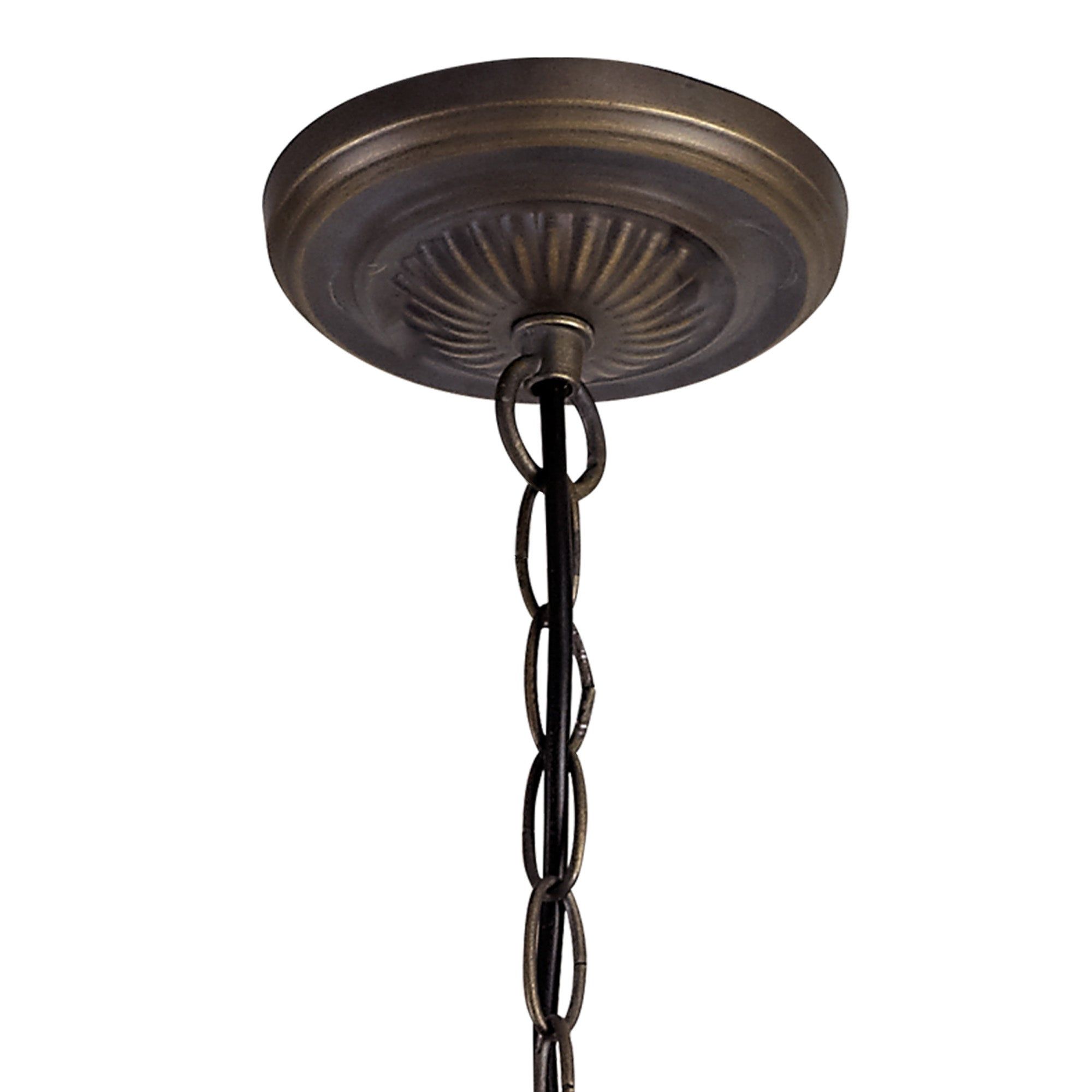 Isrmian 2/3 Light Uplighter Pendant E27 With 30/40cm Tiffany Shade, Amber/Cream/Crystal/Aged Antique Brass