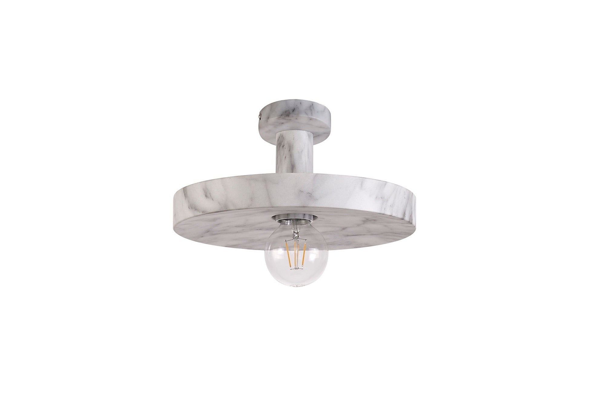 Tombser Single Pendant, 1 Light Adjustable E27, Marble Effect
