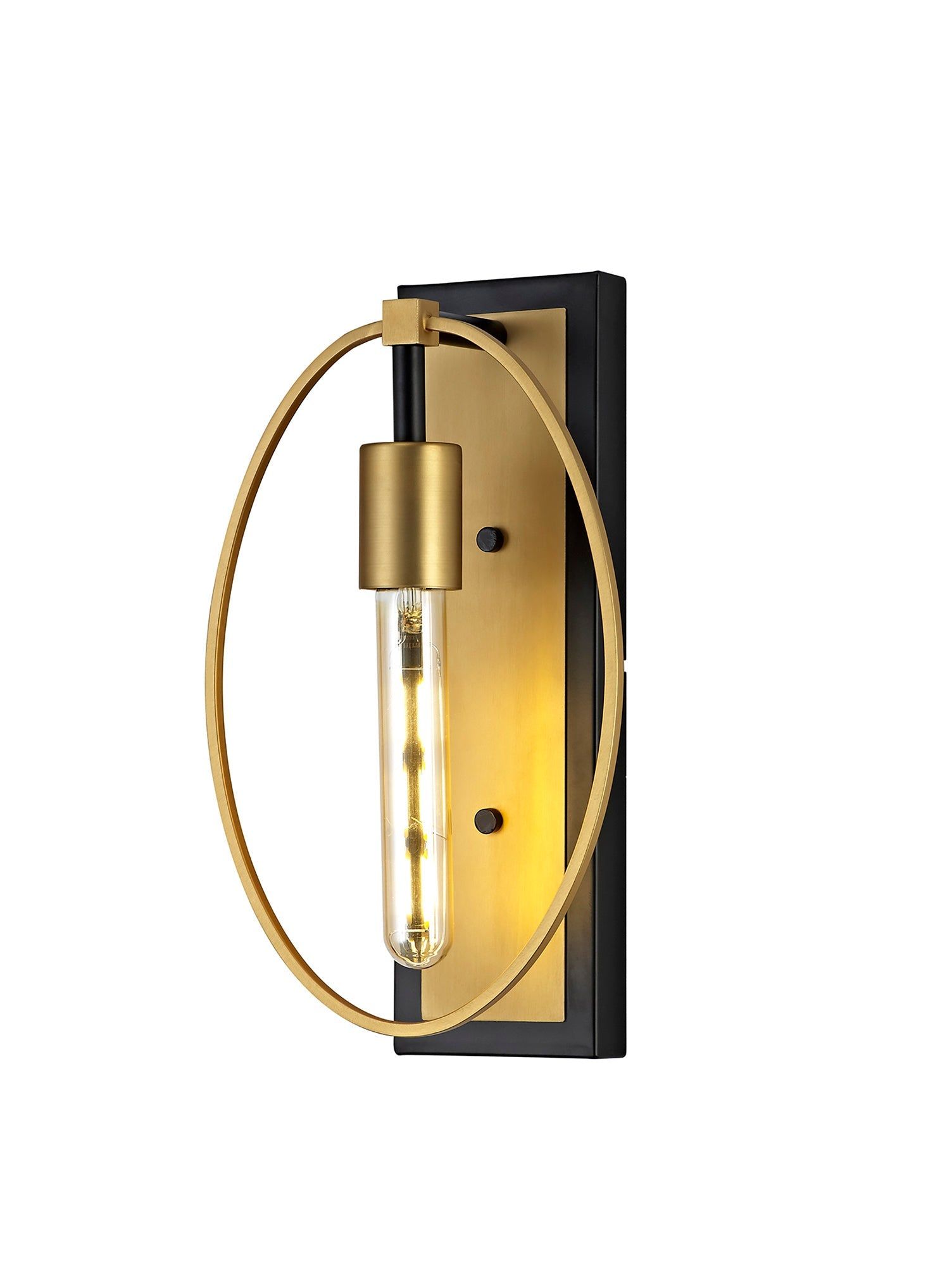 Topea Wall Lamp, 1 Light E27, Sand Gold/Matt Black