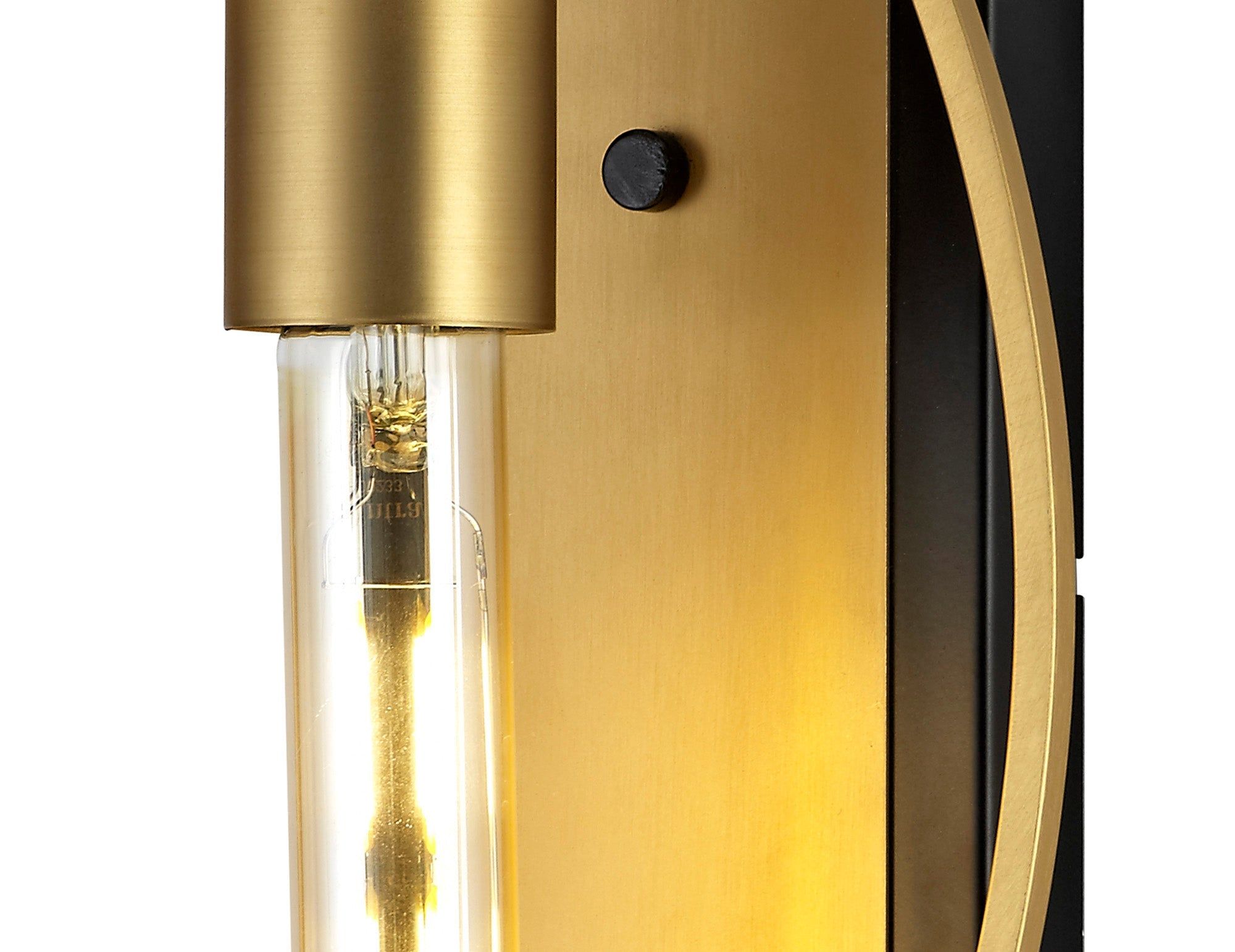 Topea Wall Lamp, 1 Light E27, Sand Gold/Matt Black