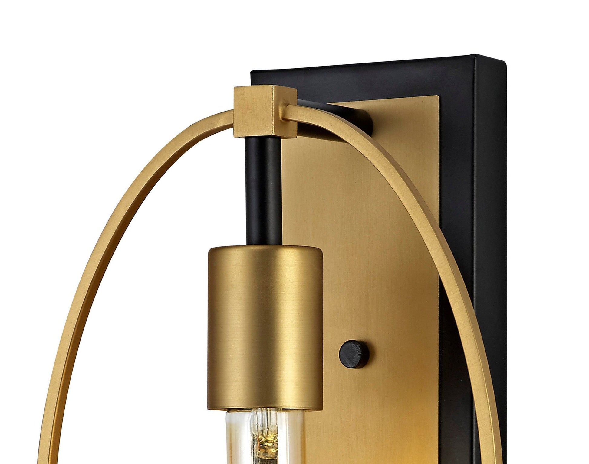 Topea Wall Lamp, 1 Light E27, Sand Gold/Matt Black