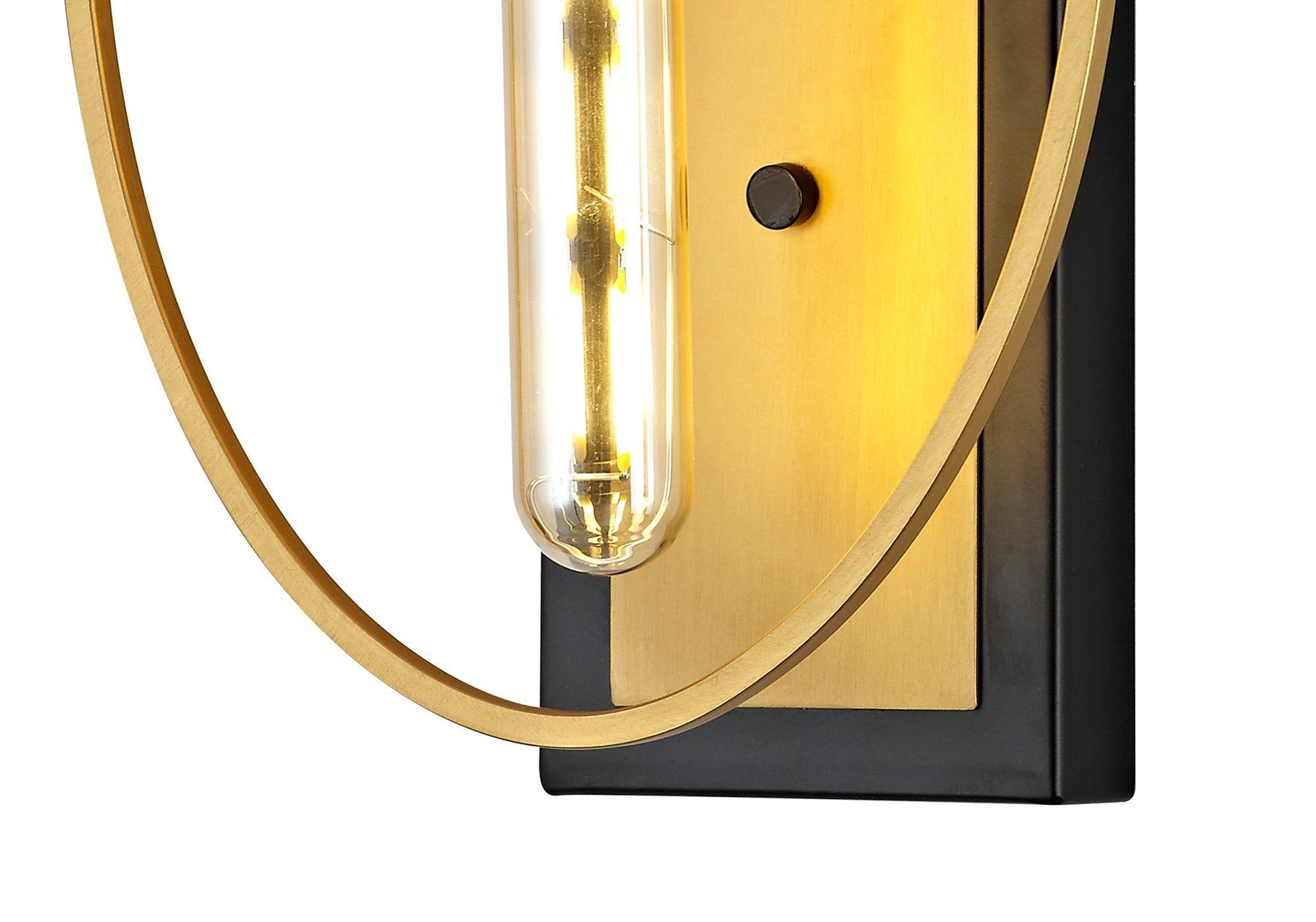 Topea Wall Lamp, 1 Light E27, Sand Gold/Matt Black