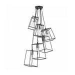 Dar Tower 6lt Cluster Pendant Black & Polished Chrome/Gold/Matt Black & Copper - Cusack Lighting