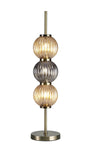 Triumphant Table Lamp, 3 x G9, Antique Brass/Smoked & Amber Glass