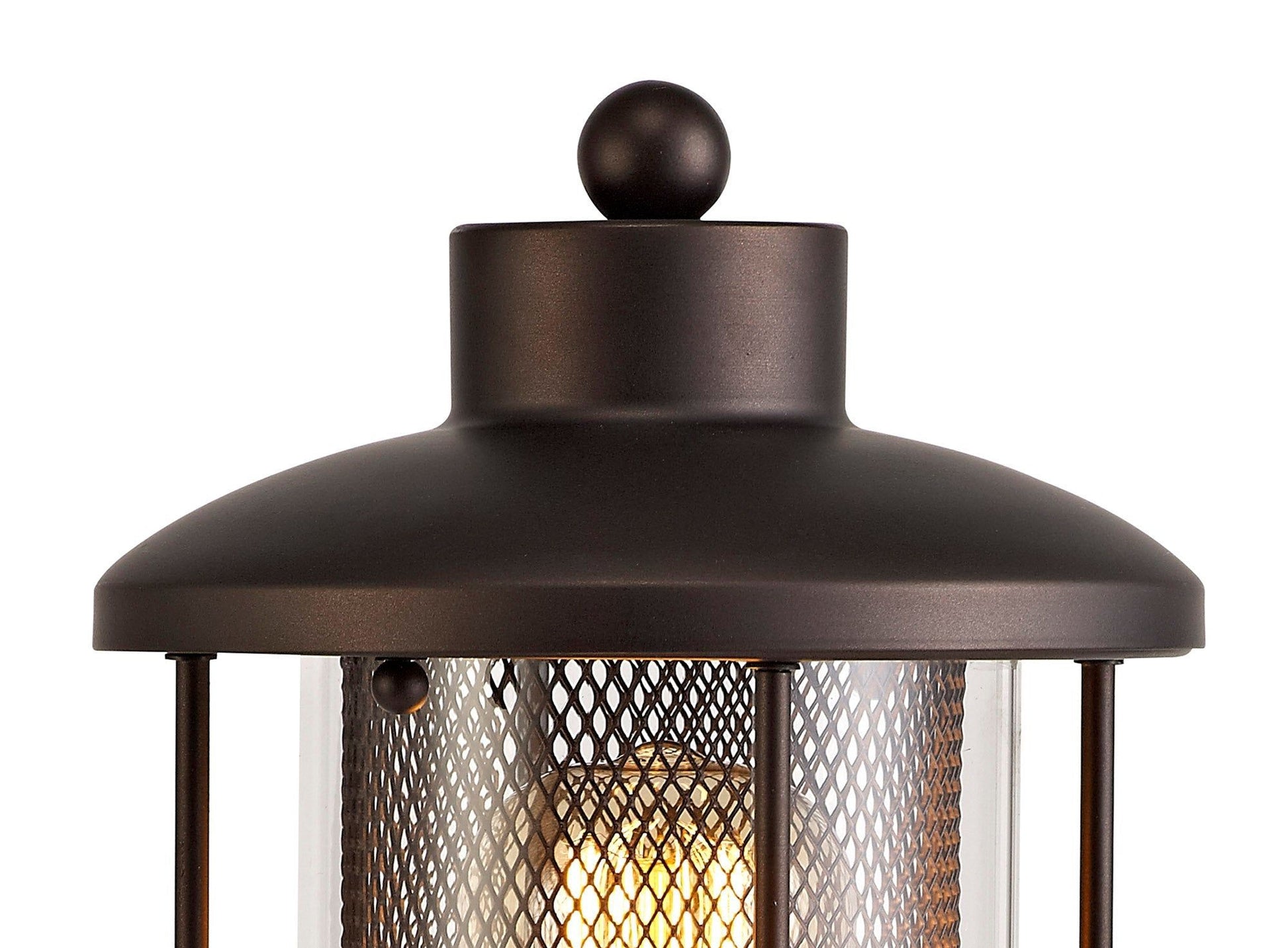 Turbo Pedestal Lamp, 1 x E27, Antique Bronze/Clear Glass, IP54, 2yrs Warranty