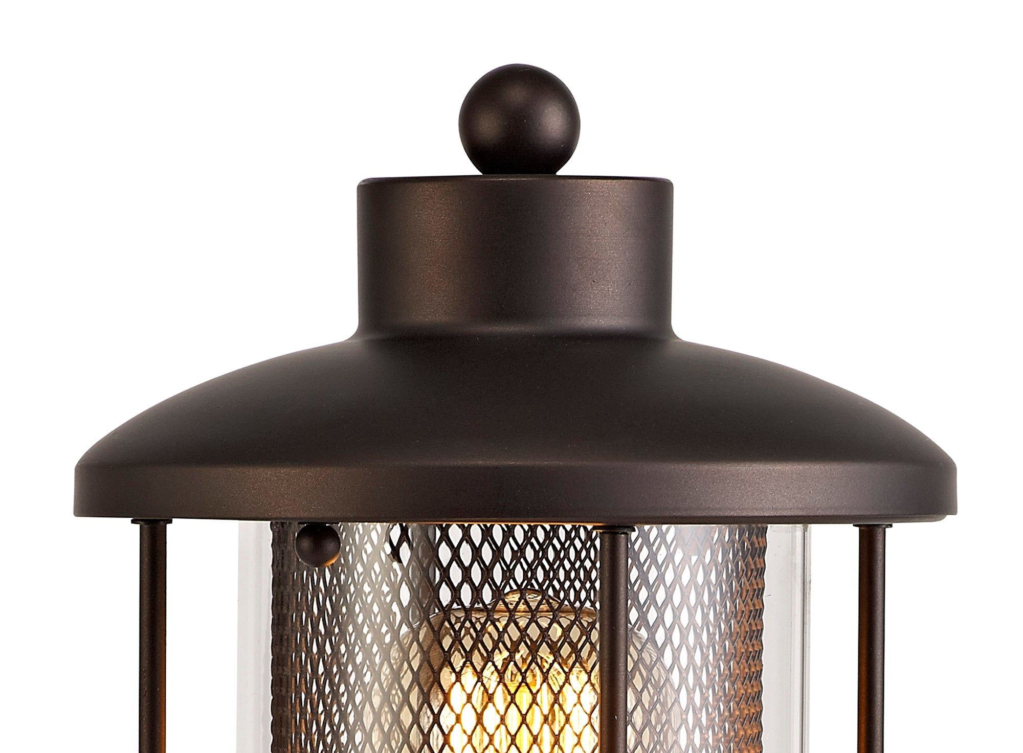 Turbo Pedestal Lamp, 1 x E27, Antique Bronze/Clear Glass, IP54, 2yrs Warranty