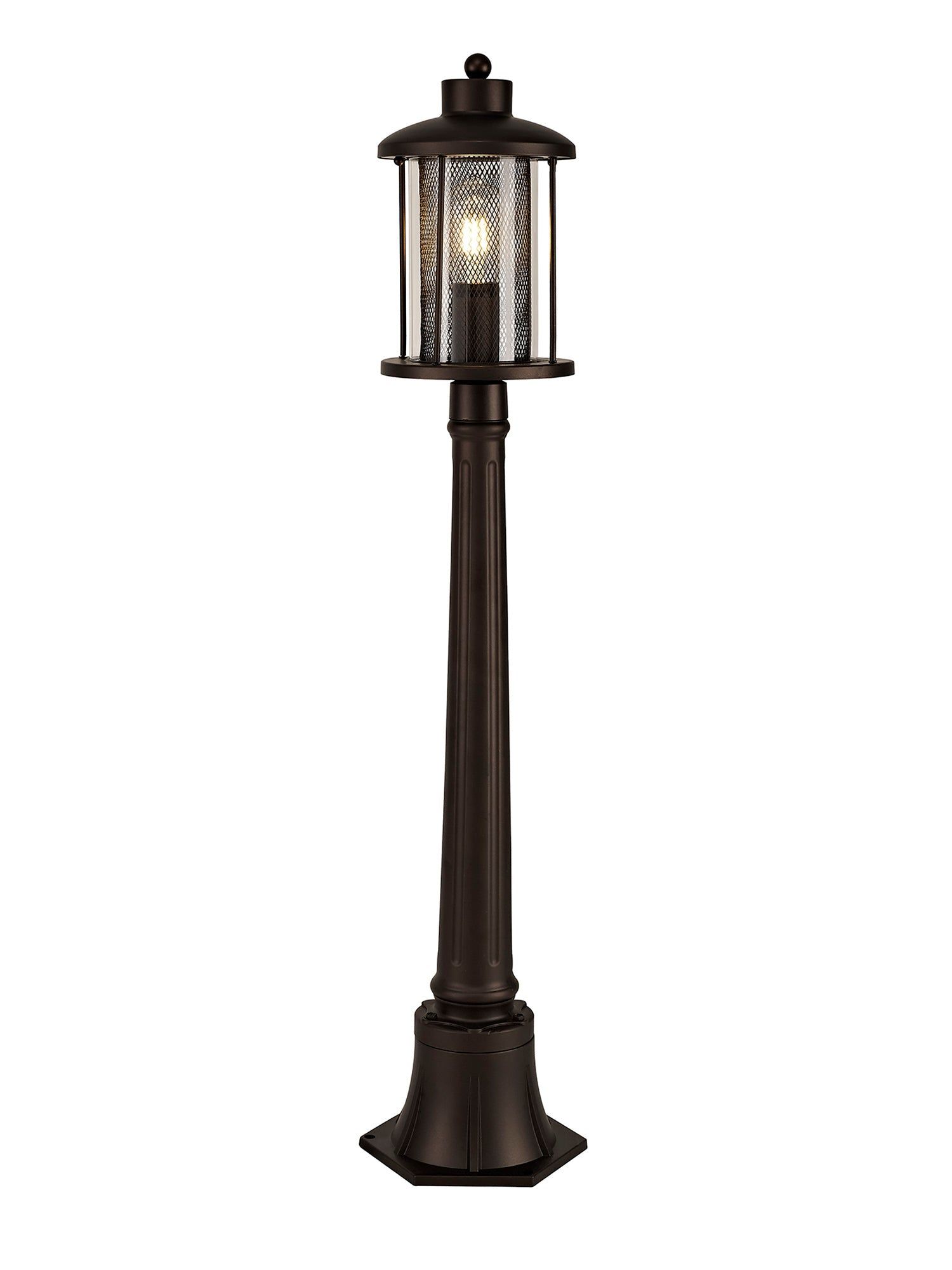 Turbo Single Headed Post Lamp, Antique Bronze/Clear Glass, IP54, 2yrs Warranty