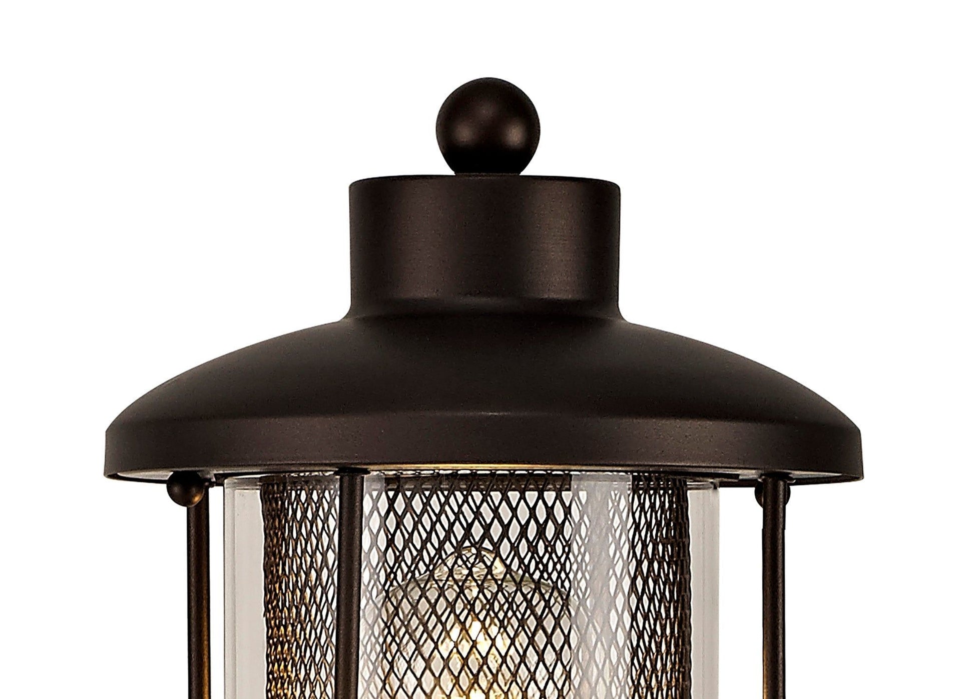 Turbo Single Headed Post Lamp, Antique Bronze/Clear Glass, IP54, 2yrs Warranty