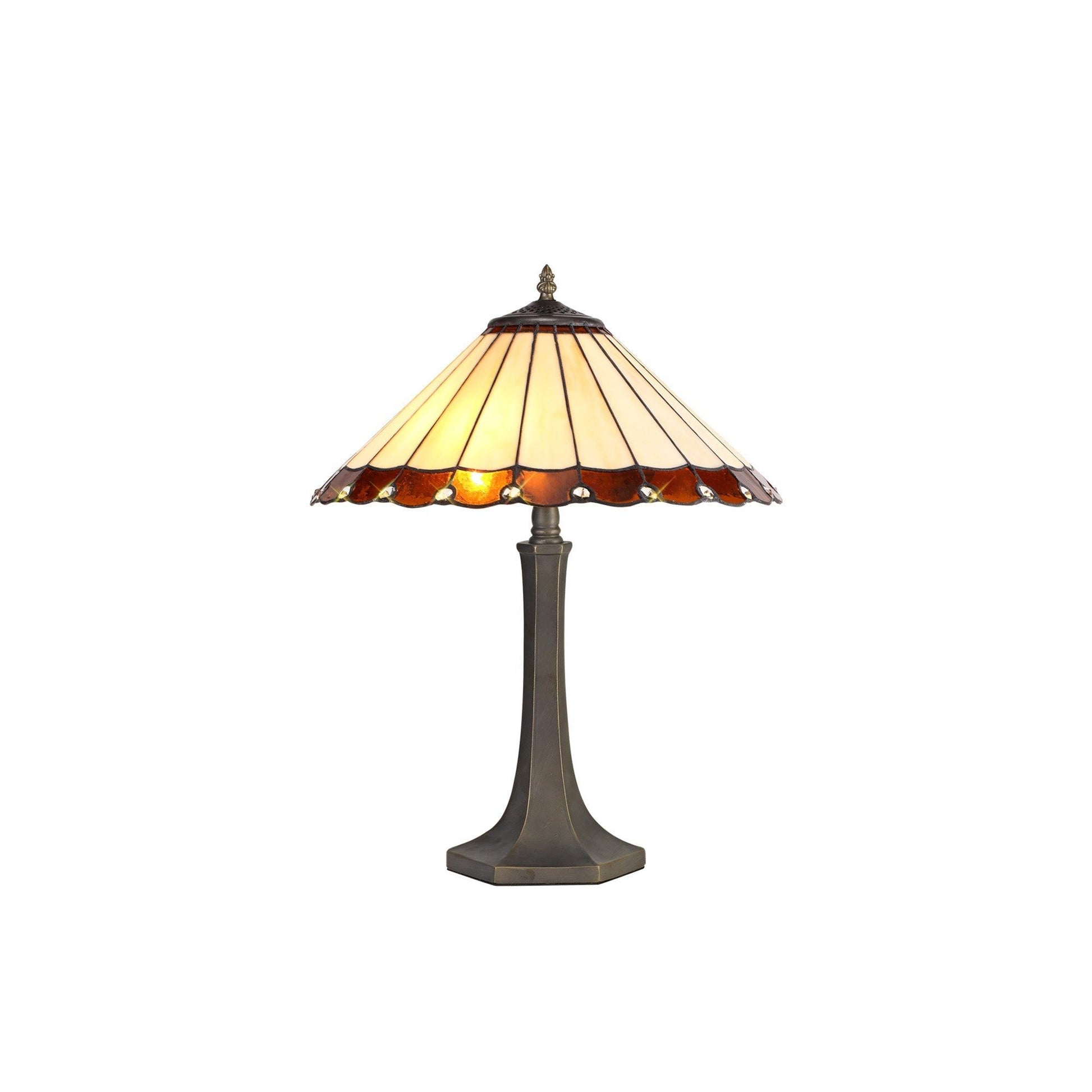 Sheitsr 2 Light Curved, Octagonal, Tree Table Lamp E27 With 40cm Tiffany Shade