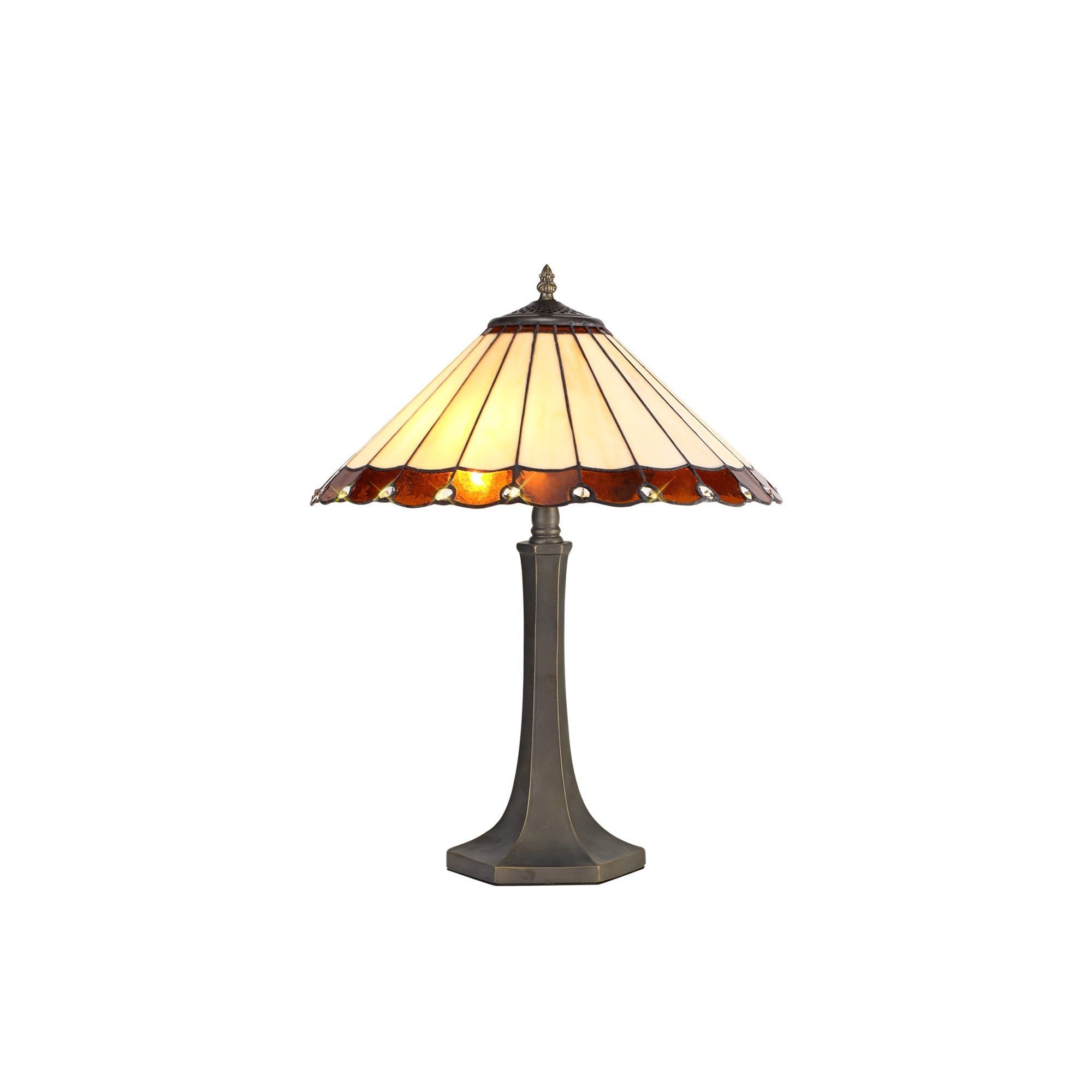 Sheitsr 2 Light Curved, Octagonal, Tree Table Lamp E27 With 40cm Tiffany Shade
