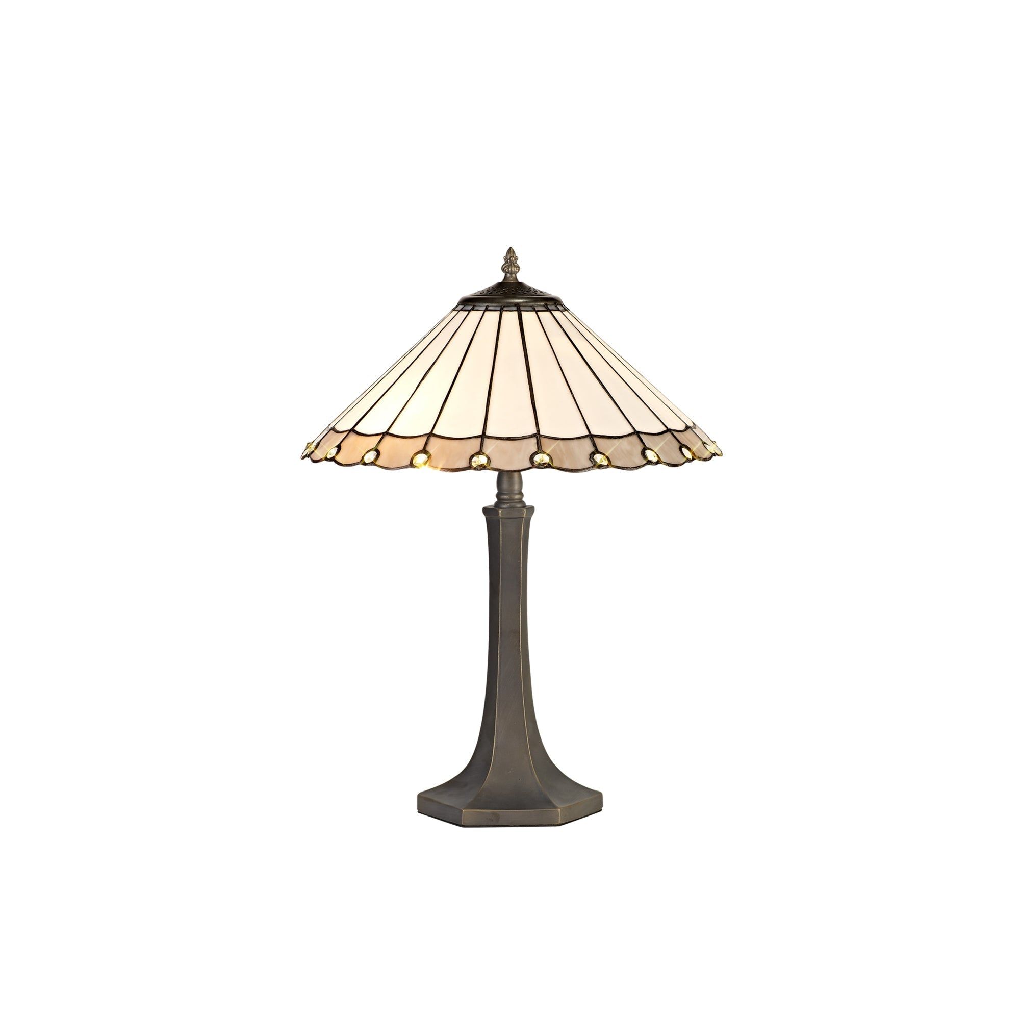 Sheitsr 2 Light Curved, Octagonal, Tree Table Lamp E27 With 40cm Tiffany Shade