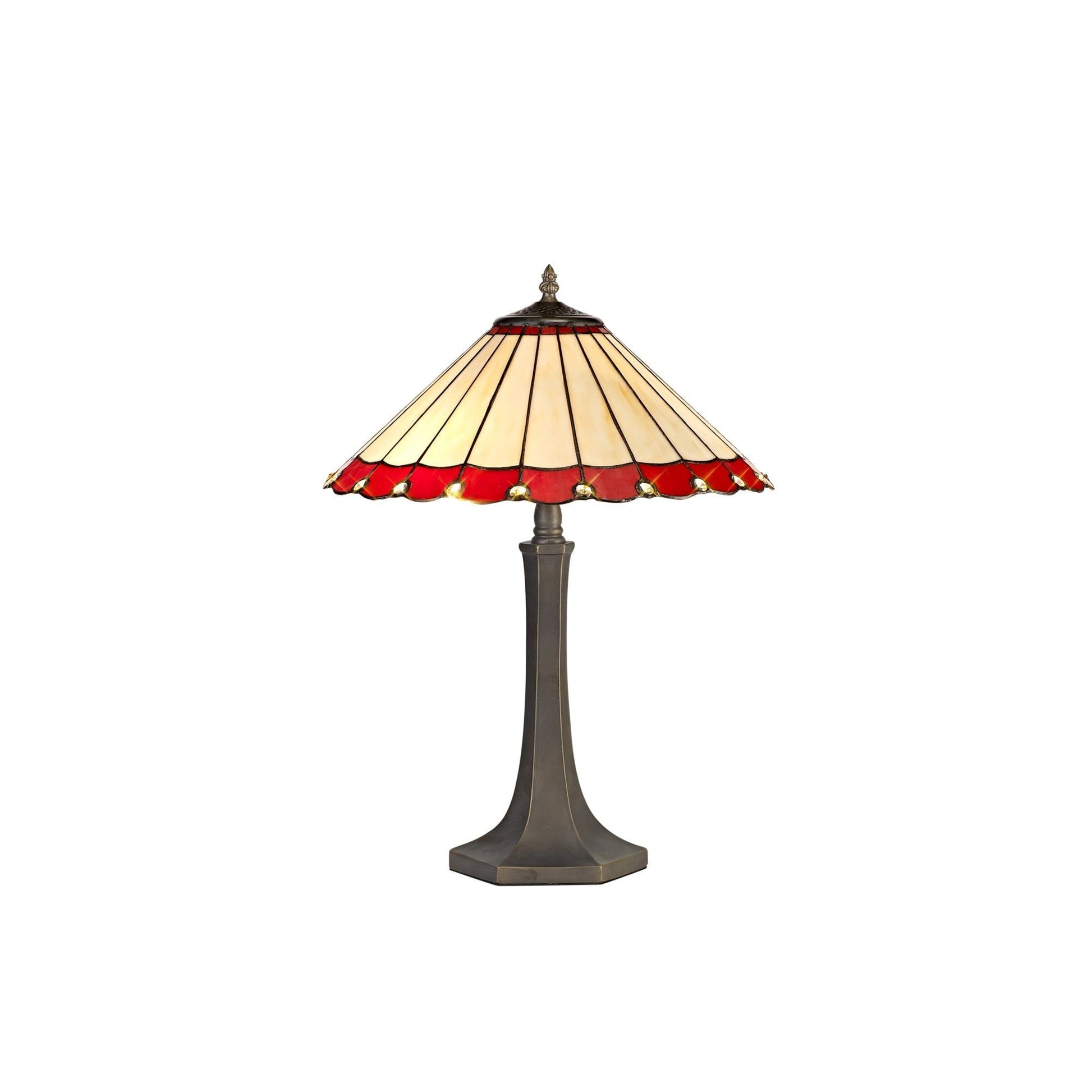 Sheitsr 2 Light Curved, Octagonal, Tree Table Lamp E27 With 40cm Tiffany Shade