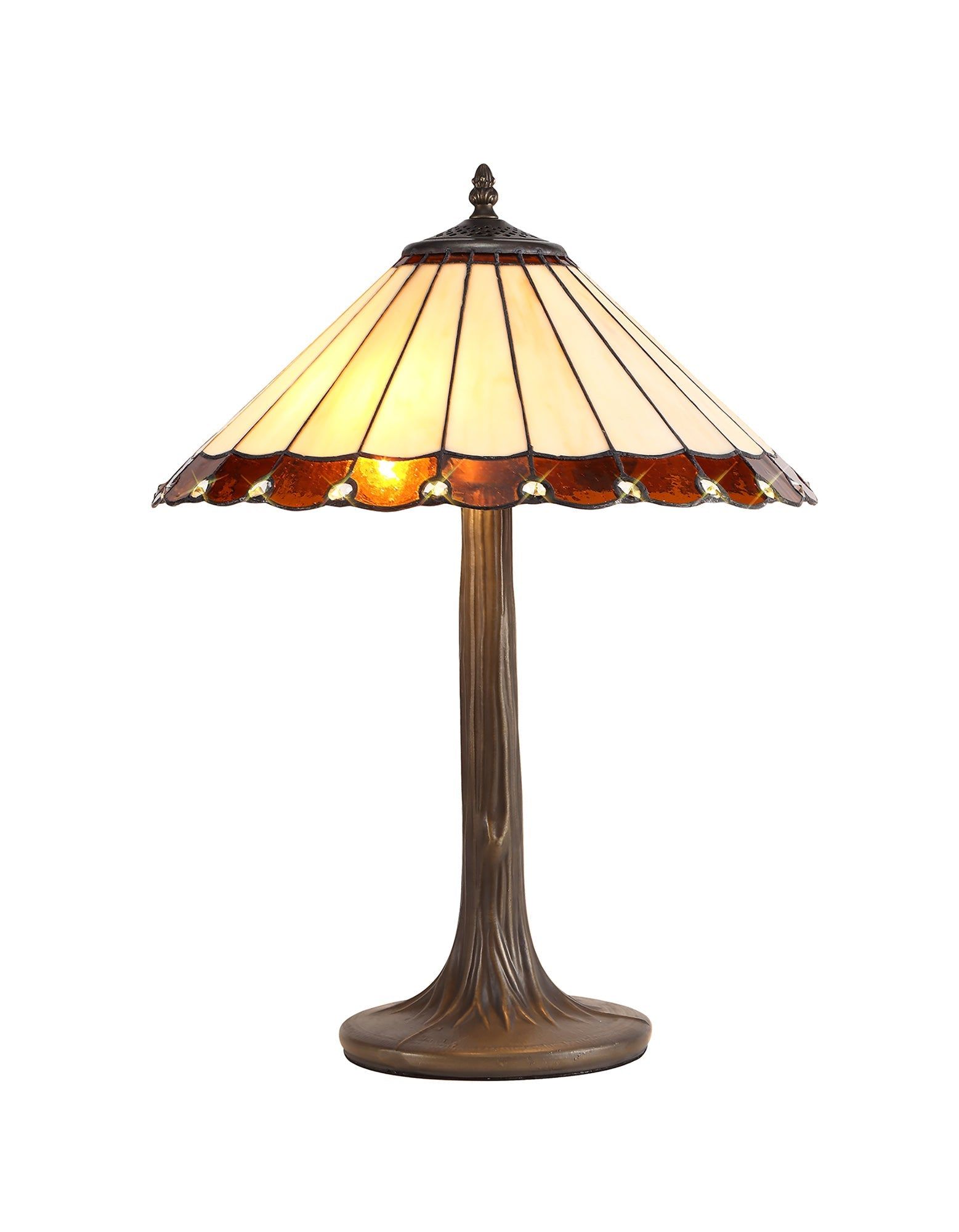 Sheitsr 2 Light Curved, Octagonal, Tree Table Lamp E27 With 40cm Tiffany Shade