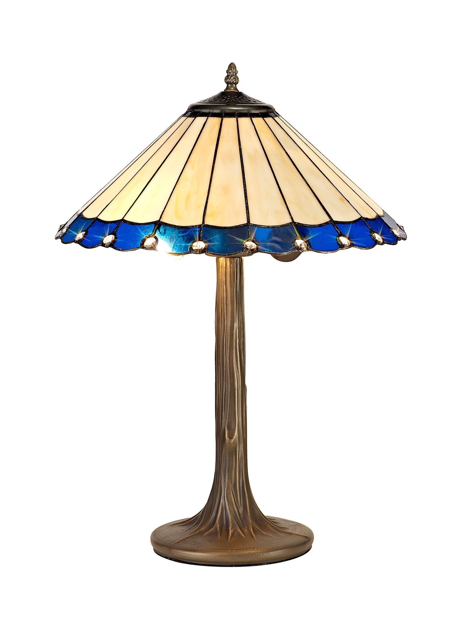 Sheitsr 2 Light Curved, Octagonal, Tree Table Lamp E27 With 40cm Tiffany Shade