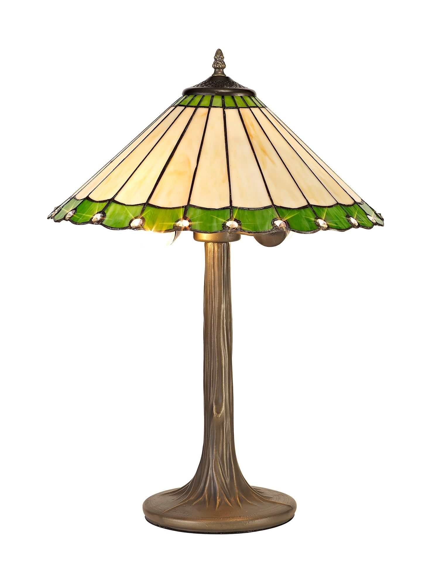 Sheitsr 2 Light Curved, Octagonal, Tree Table Lamp E27 With 40cm Tiffany Shade