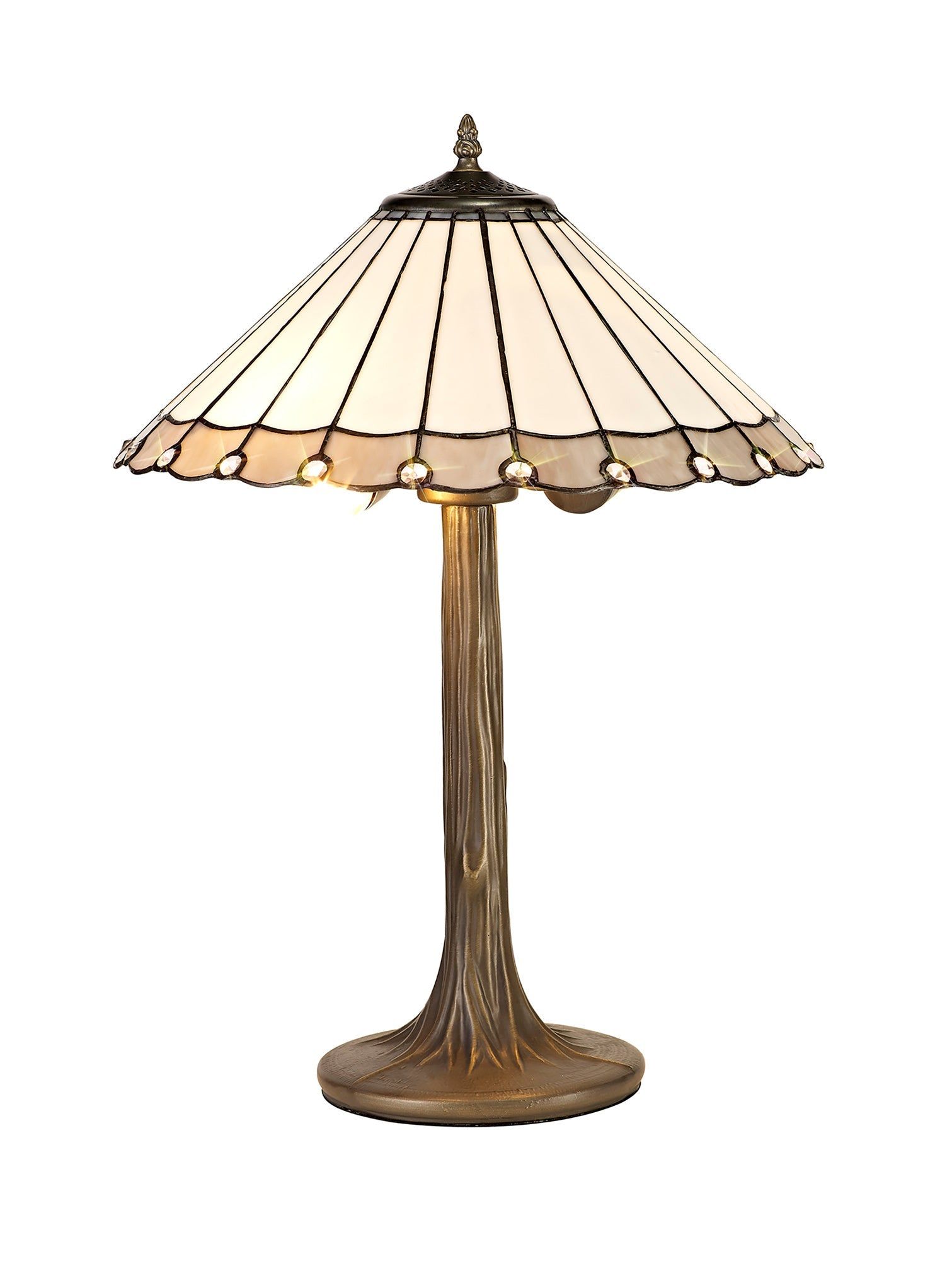 Sheitsr 2 Light Curved, Octagonal, Tree Table Lamp E27 With 40cm Tiffany Shade