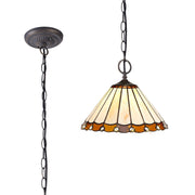 Sheitsr 2 Light Downlighter Pendant E27 With 30cm Tiffany Shade