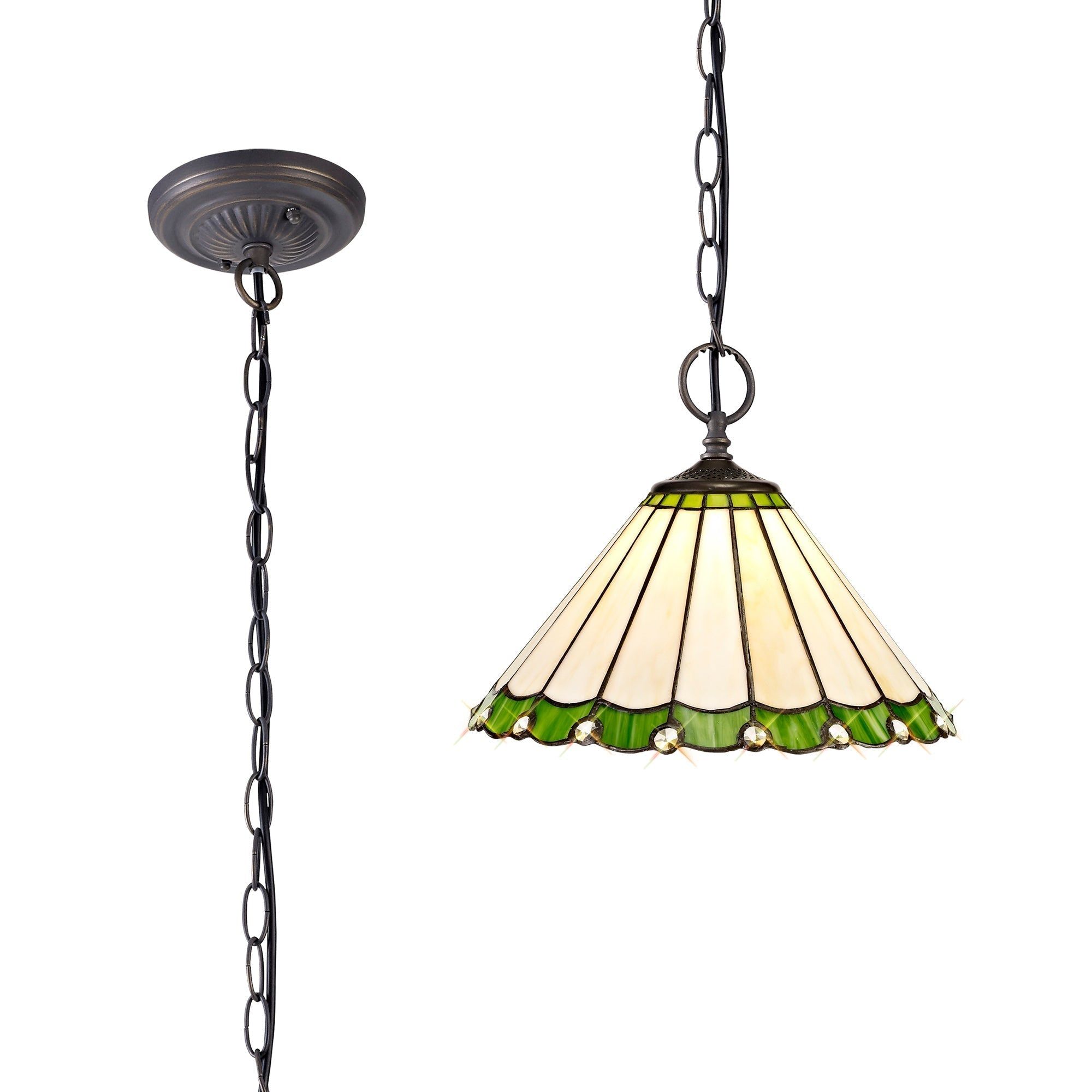 Sheitsr 2 Light Downlighter Pendant E27 With 30cm Tiffany Shade