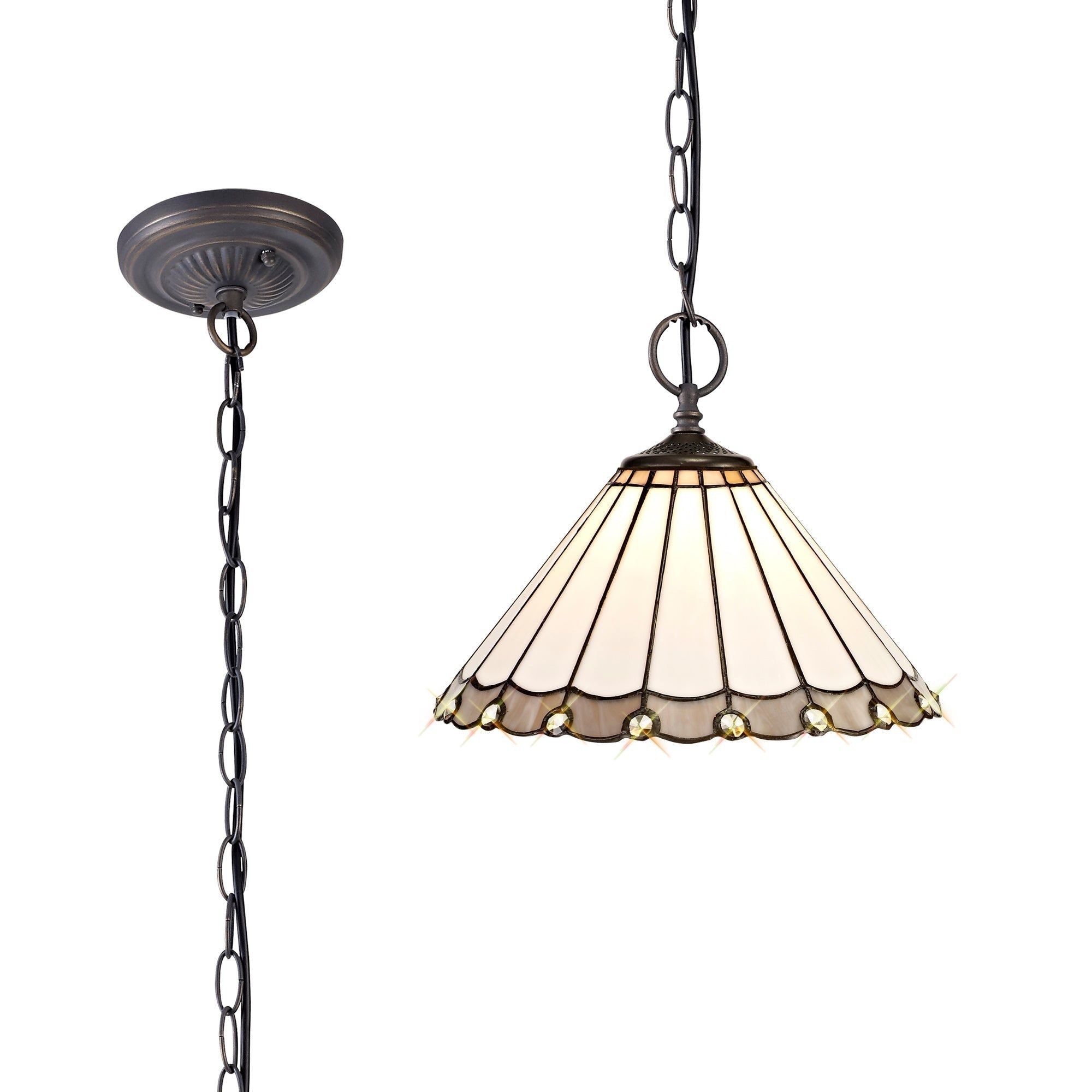Sheitsr 2 Light Downlighter Pendant E27 With 30cm Tiffany Shade