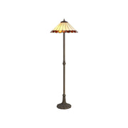 Sheitsr 2 Light Leaf, Octagonal, Stepped Design Floor Lamp E27 With 40cm Tiffany Shade