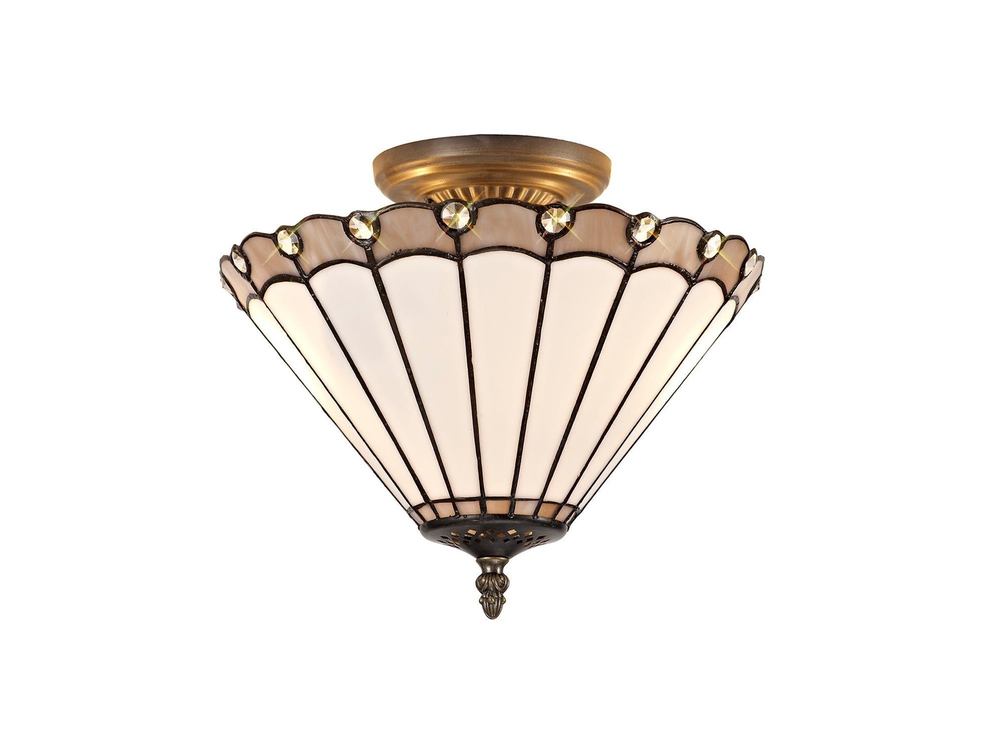 Sheitsr 2 Light Semi Ceiling E27 With 30cm Tiffany Shade