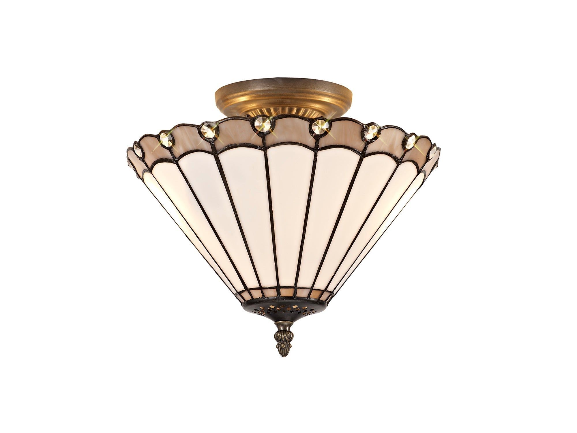 Sheitsr 2 Light Semi Ceiling E27 With 30cm Tiffany Shade