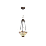 Umbria 2 Light Uplighter Pendant E27 With 30/40cm Tiffany Shade Antique Brass - Cusack Lighting