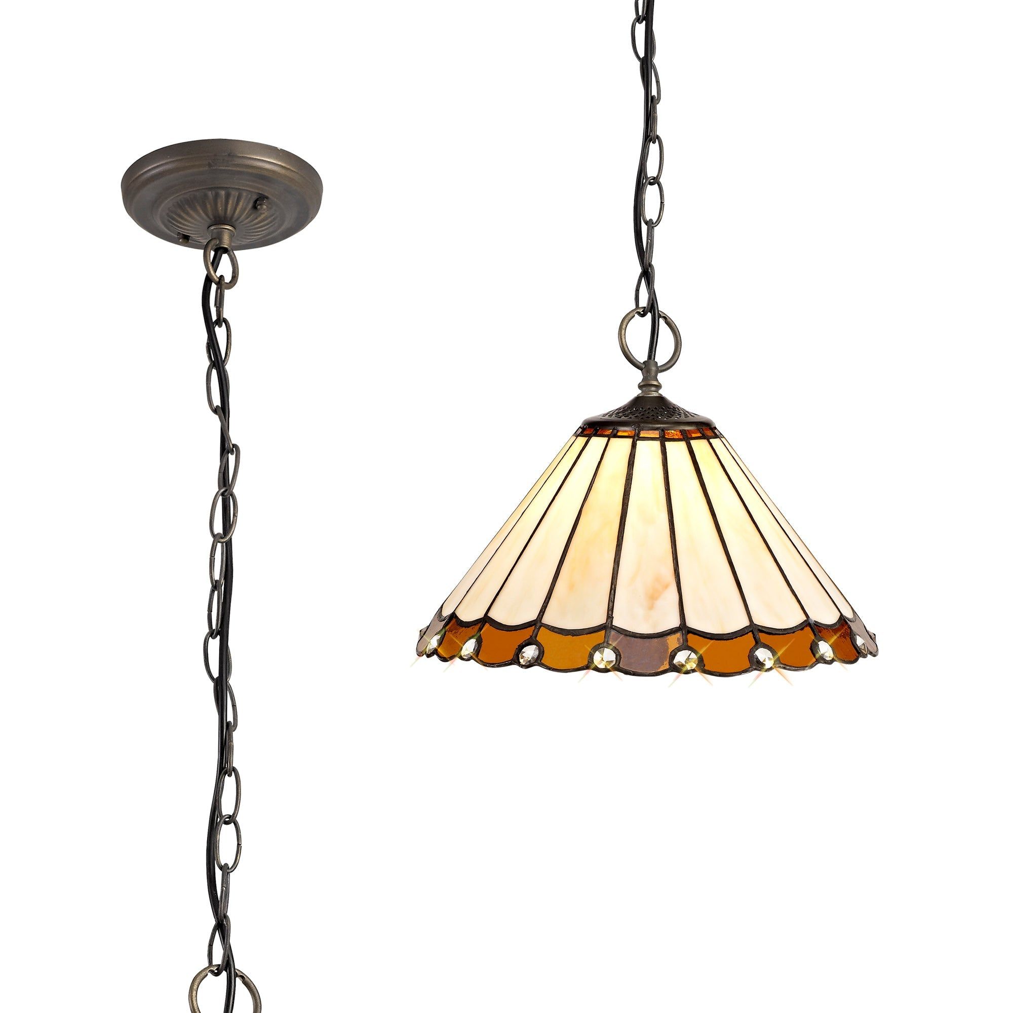 Sheitsr 3 Light Downlighter Pendant E27 With 30/40cm Tiffany Shade