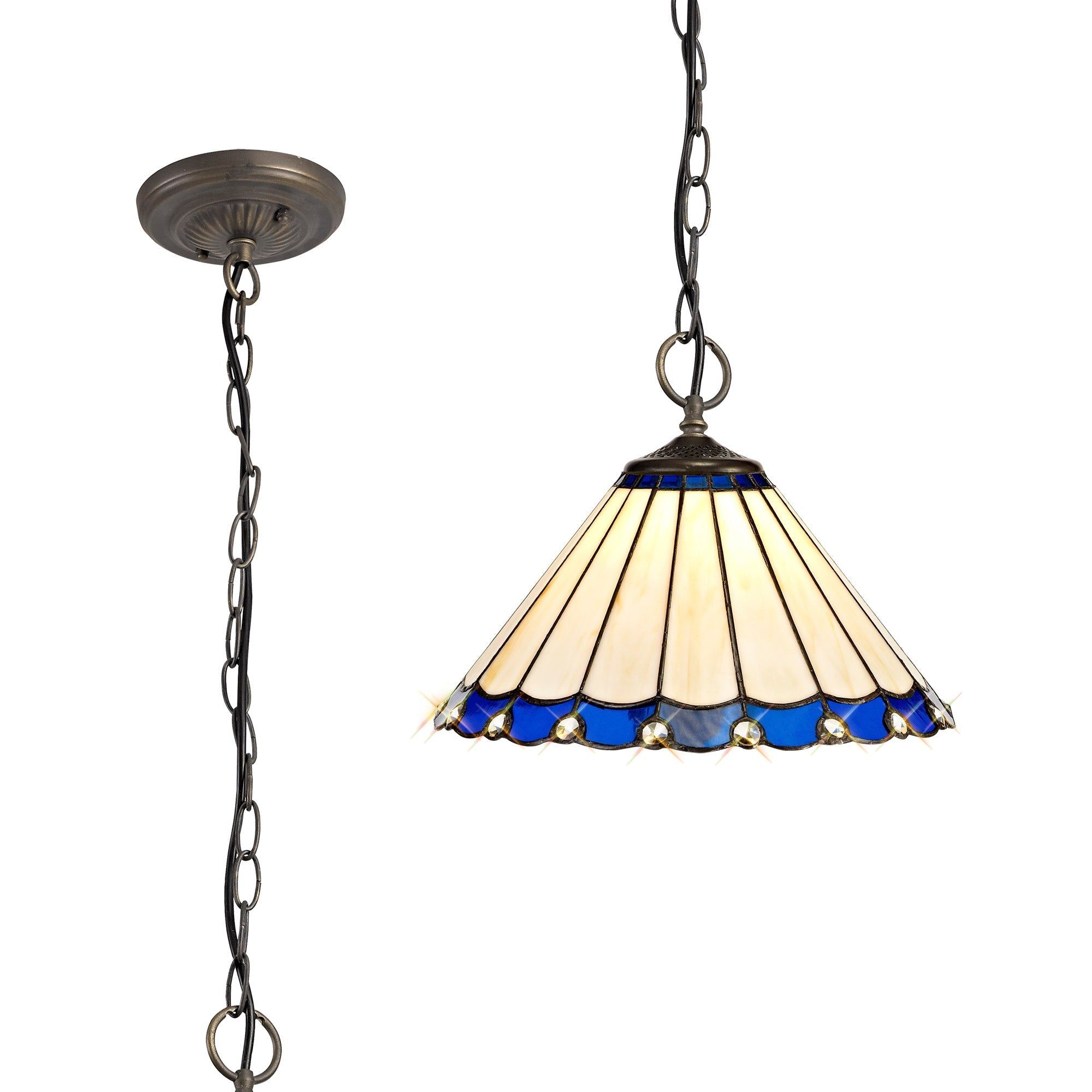 Sheitsr 3 Light Downlighter Pendant E27 With 30/40cm Tiffany Shade