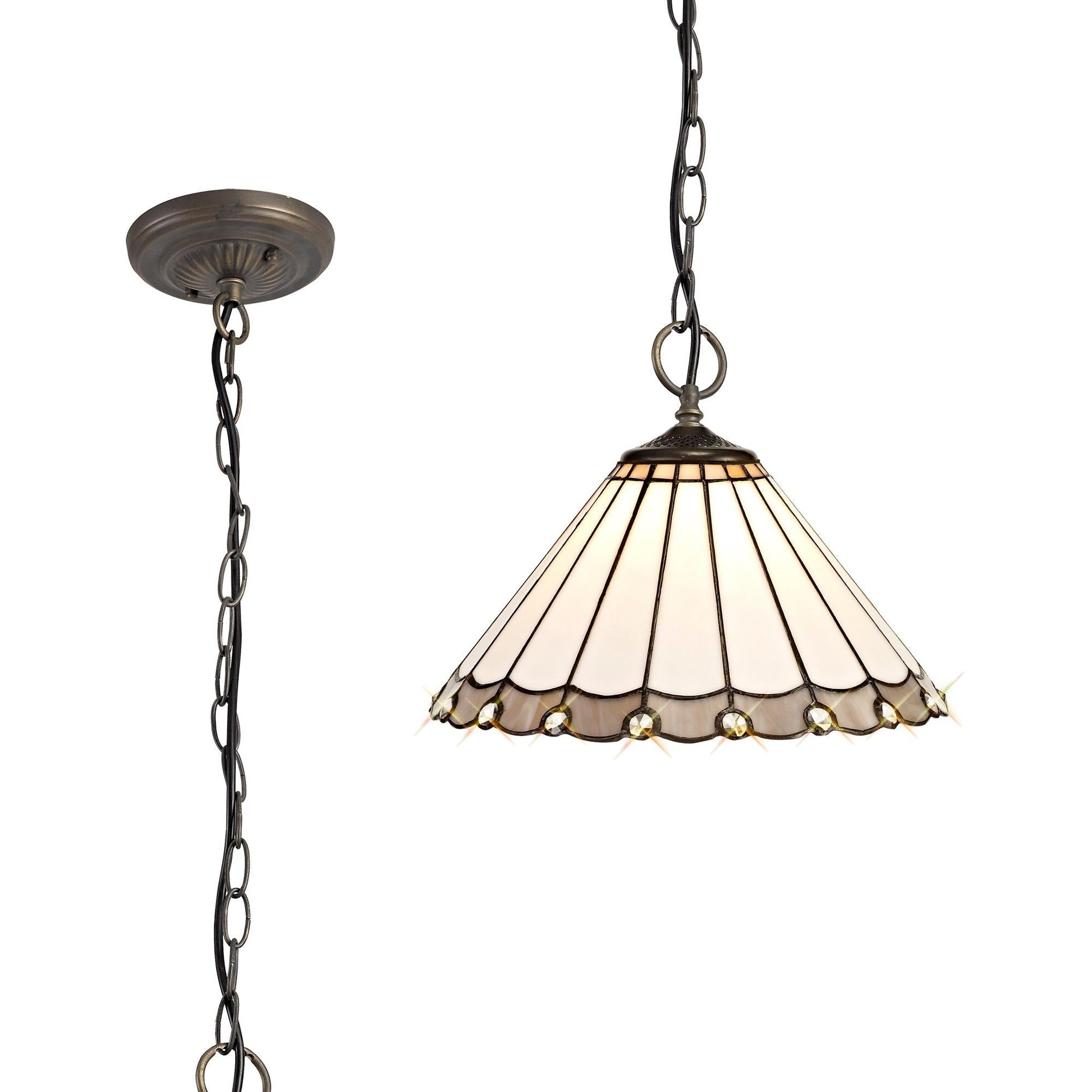 Sheitsr 3 Light Downlighter Pendant E27 With 30/40cm Tiffany Shade