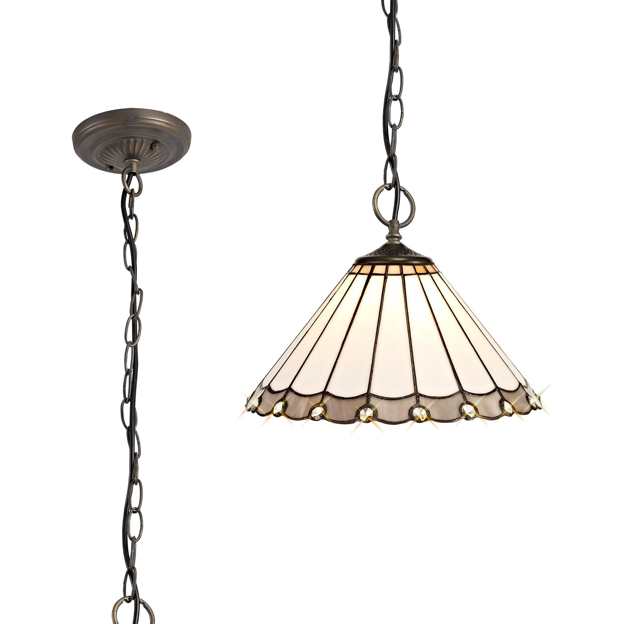 Sheitsr 3 Light Downlighter Pendant E27 With 30/40cm Tiffany Shade