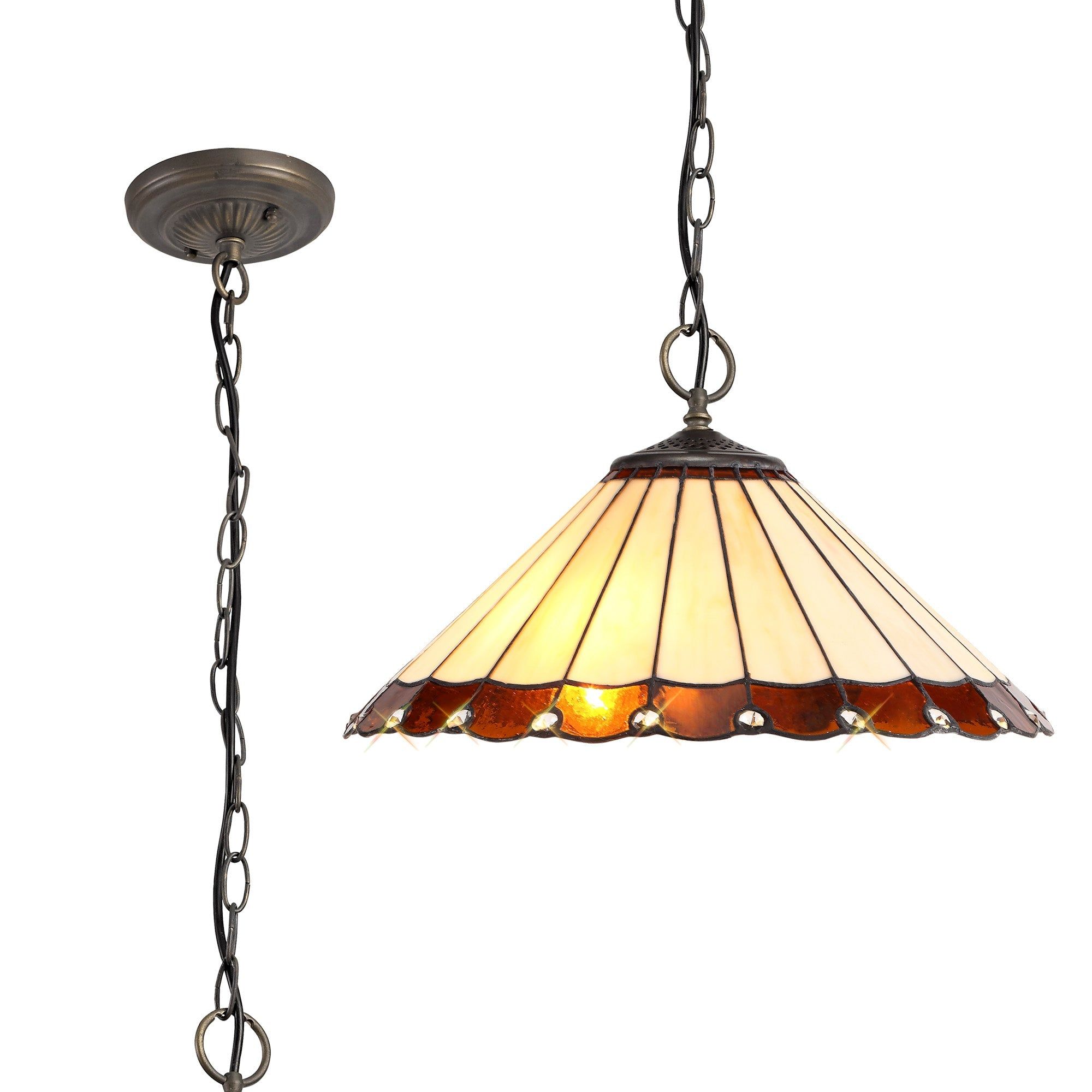 Sheitsr 3 Light Downlighter Pendant E27 With 30/40cm Tiffany Shade