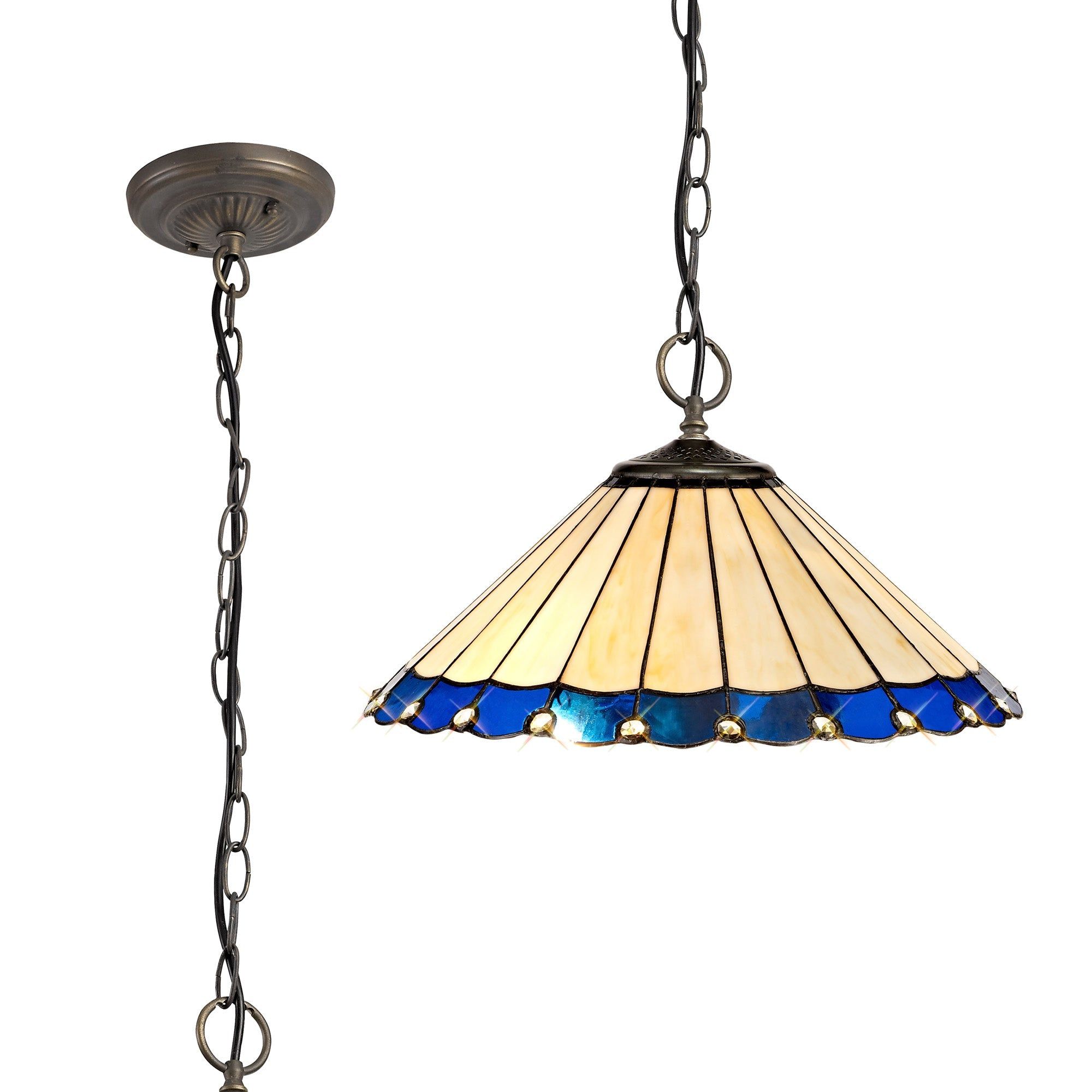 Sheitsr 3 Light Downlighter Pendant E27 With 30/40cm Tiffany Shade