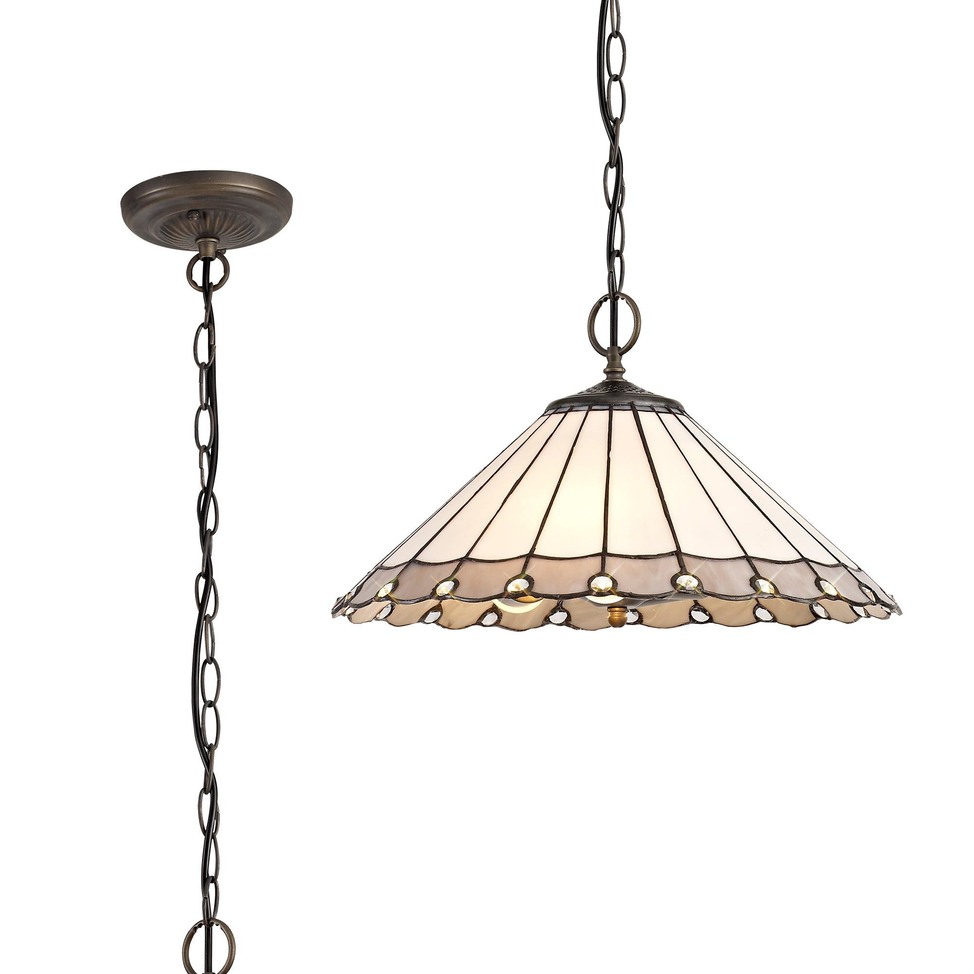 Sheitsr 3 Light Downlighter Pendant E27 With 30/40cm Tiffany Shade