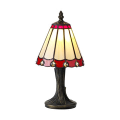 Sheitsr Tiffany Table Lamp, 1 x E14, Cream/Amber/Clear Crystal Shade