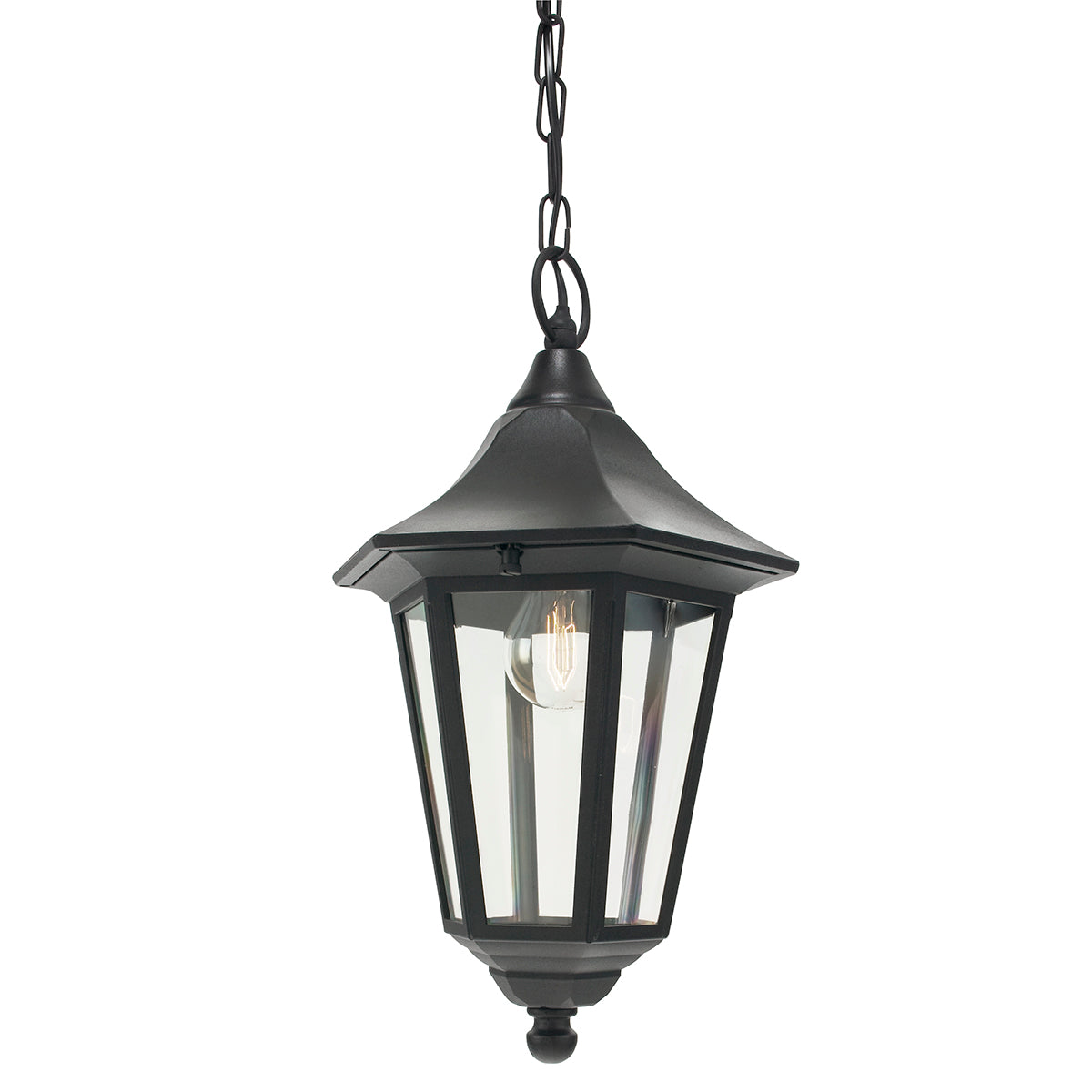 Valencia 1 Light Chain Lantern - Black Finish - Cusack Lighting