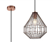 Atomver Large Pendant, 1 x E27, Antique Copper & Black IP20