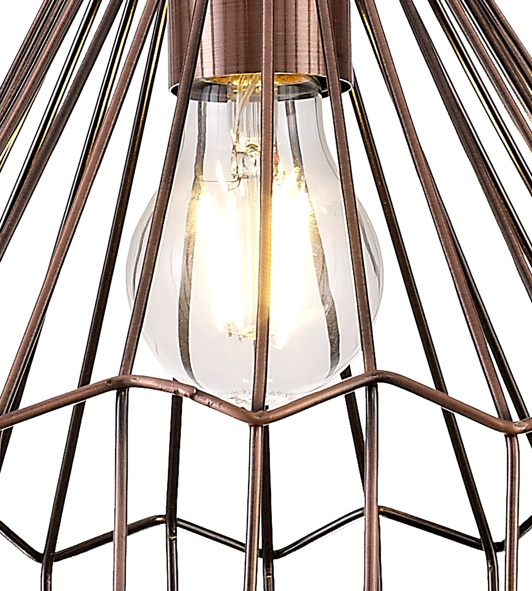 Atomver Large Pendant, 1 x E27, Antique Copper & Black IP20