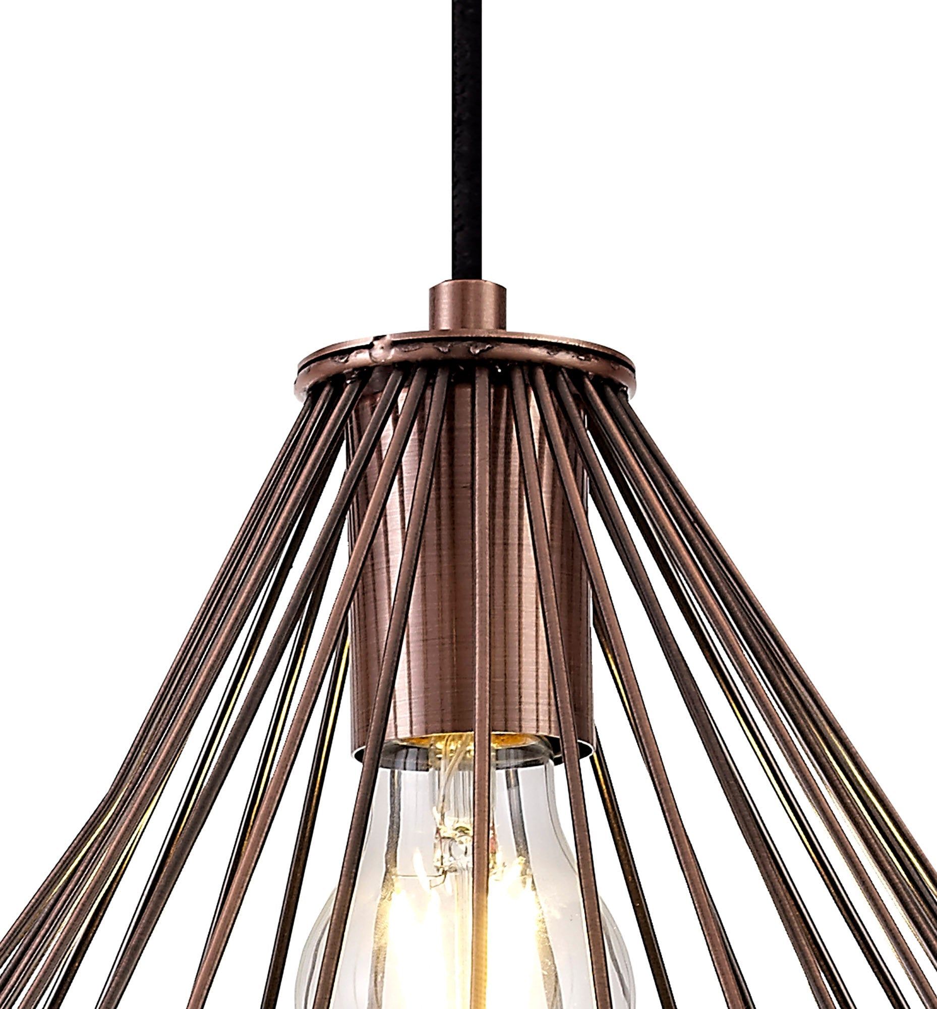 Atomver Large Pendant, 1 x E27, Antique Copper & Black IP20