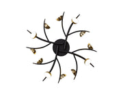 Nihil 12 Light Semi-Flush, 12 x 3W LED, 3000K, 1980lm, Black/Antique Brass, 3yrs Warranty