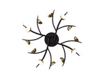 Nihil 12 Light Semi-Flush, 12 x 3W LED, 3000K, 1980lm, Black/Antique Brass, 3yrs Warranty