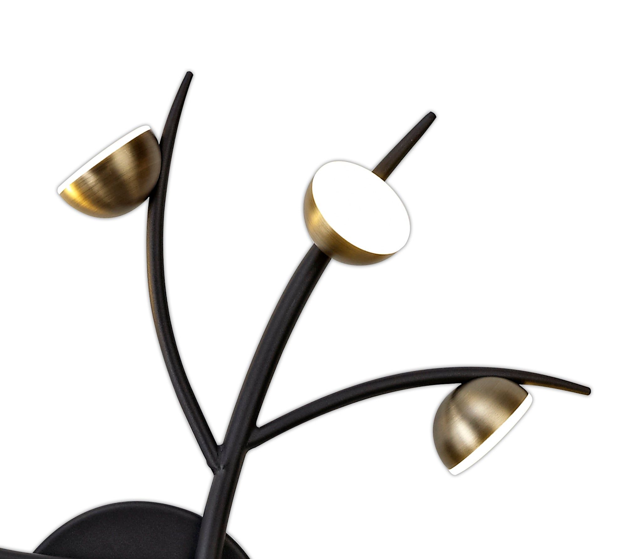 Nihil 12 Light Semi-Flush, 12 x 3W LED, 3000K, 1980lm, Black/Antique Brass, 3yrs Warranty