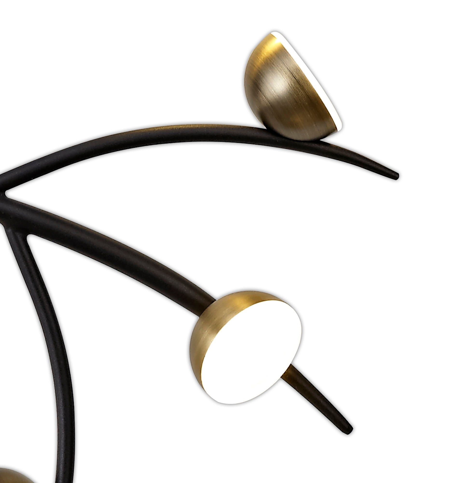 Nihil 12 Light Semi-Flush, 12 x 3W LED, 3000K, 1980lm, Black/Antique Brass, 3yrs Warranty