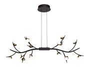 Nihil 16 Light Linear Pendant, 16 x 3W LED, 3000K, 2640lm, Black/Antique Brass, 3yrs Warranty