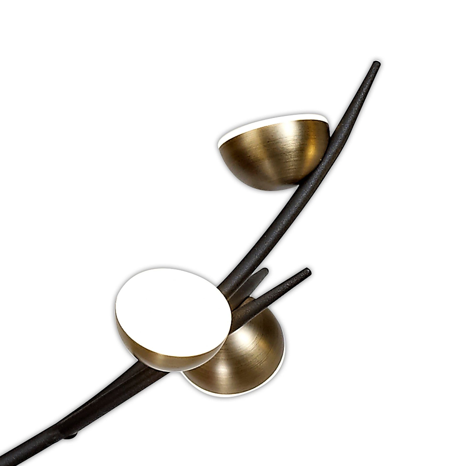Nihil 16 Light Linear Pendant, 16 x 3W LED, 3000K, 2640lm, Black/Antique Brass, 3yrs Warranty