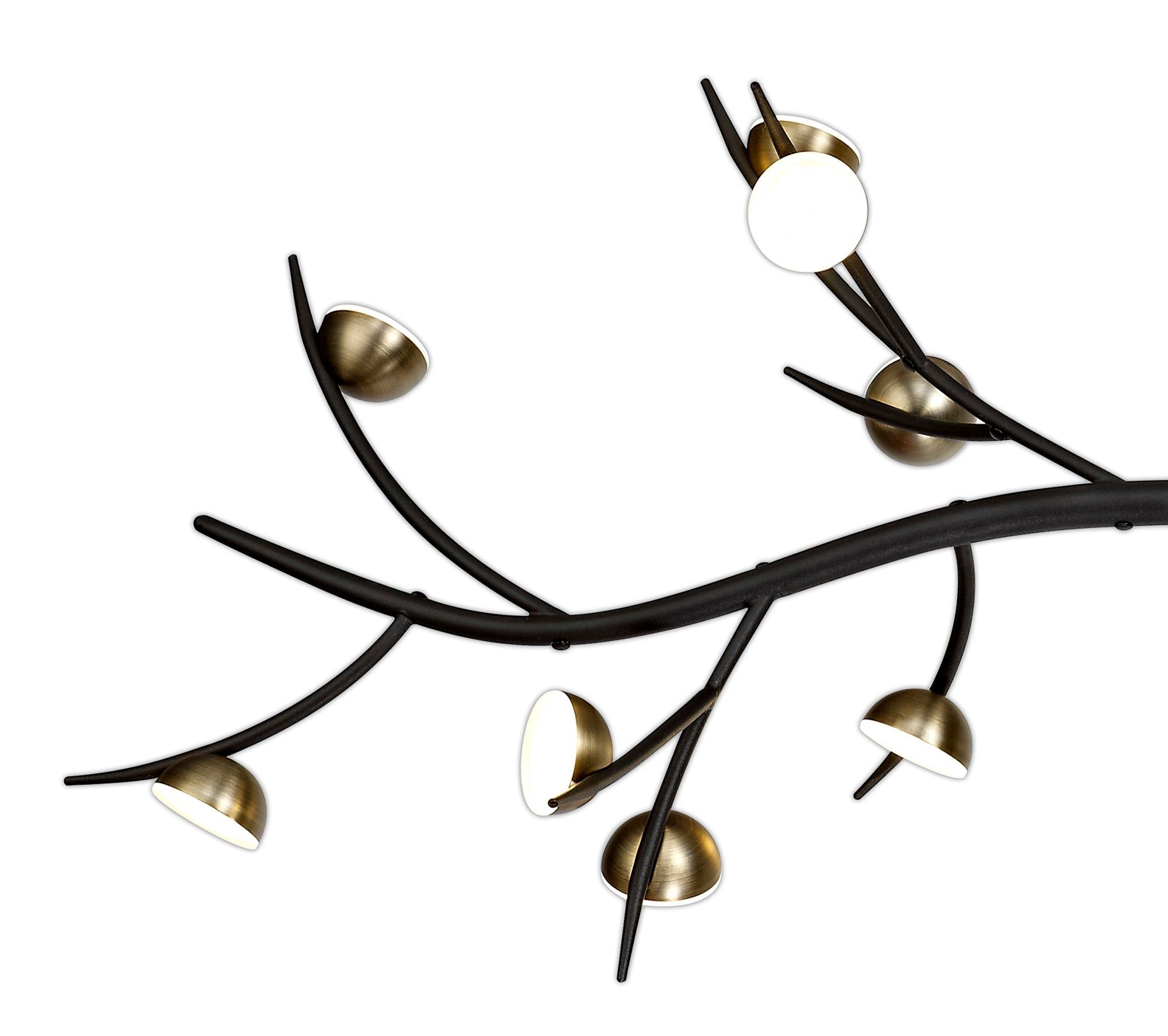 Nihil 16 Light Linear Pendant, 16 x 3W LED, 3000K, 2640lm, Black/Antique Brass, 3yrs Warranty