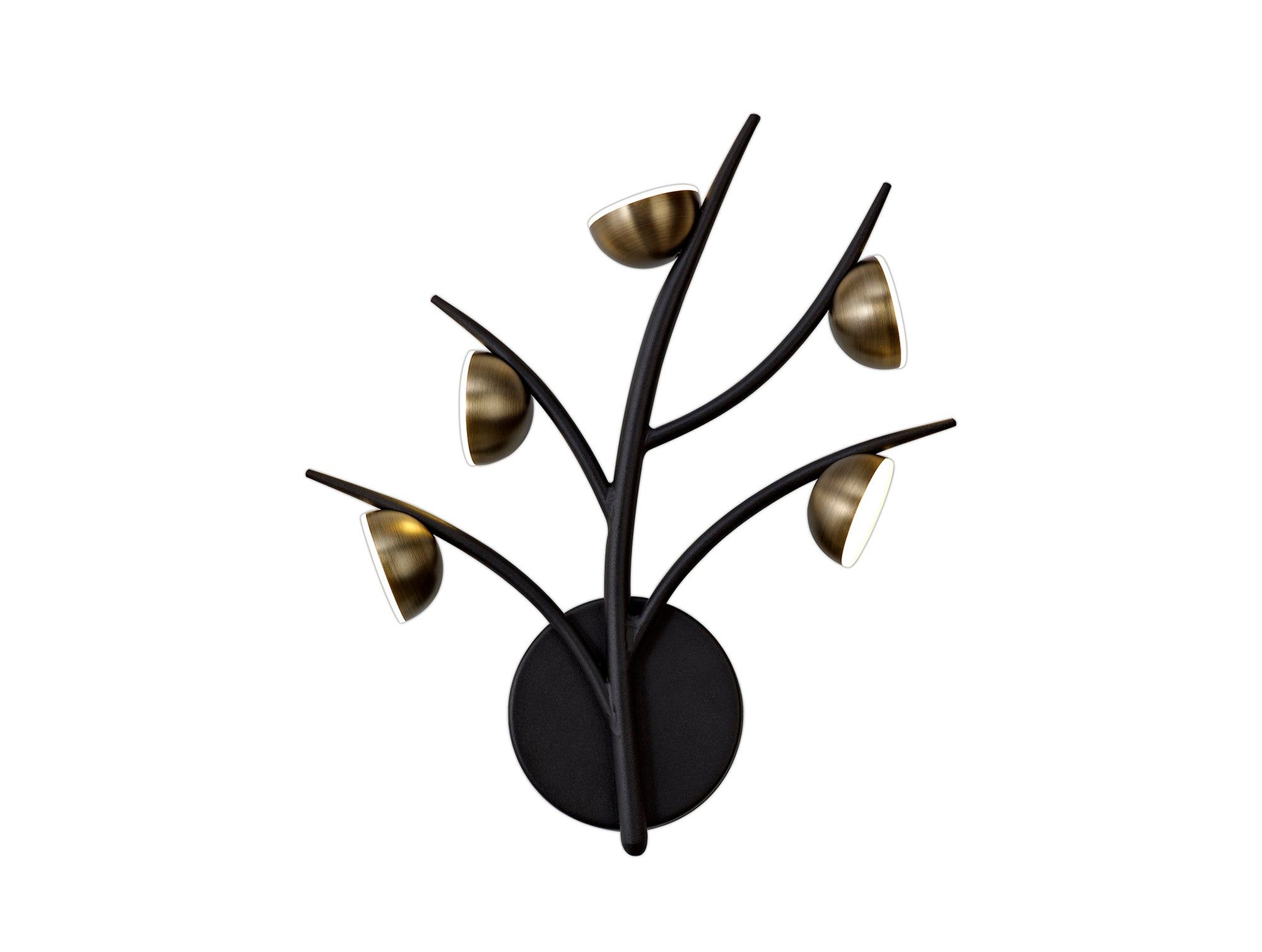 Volos 3/5 Light Wall Lamp, 495lm,825lm, Black/Antique Brass, 3yrs Warranty - Cusack Lighting