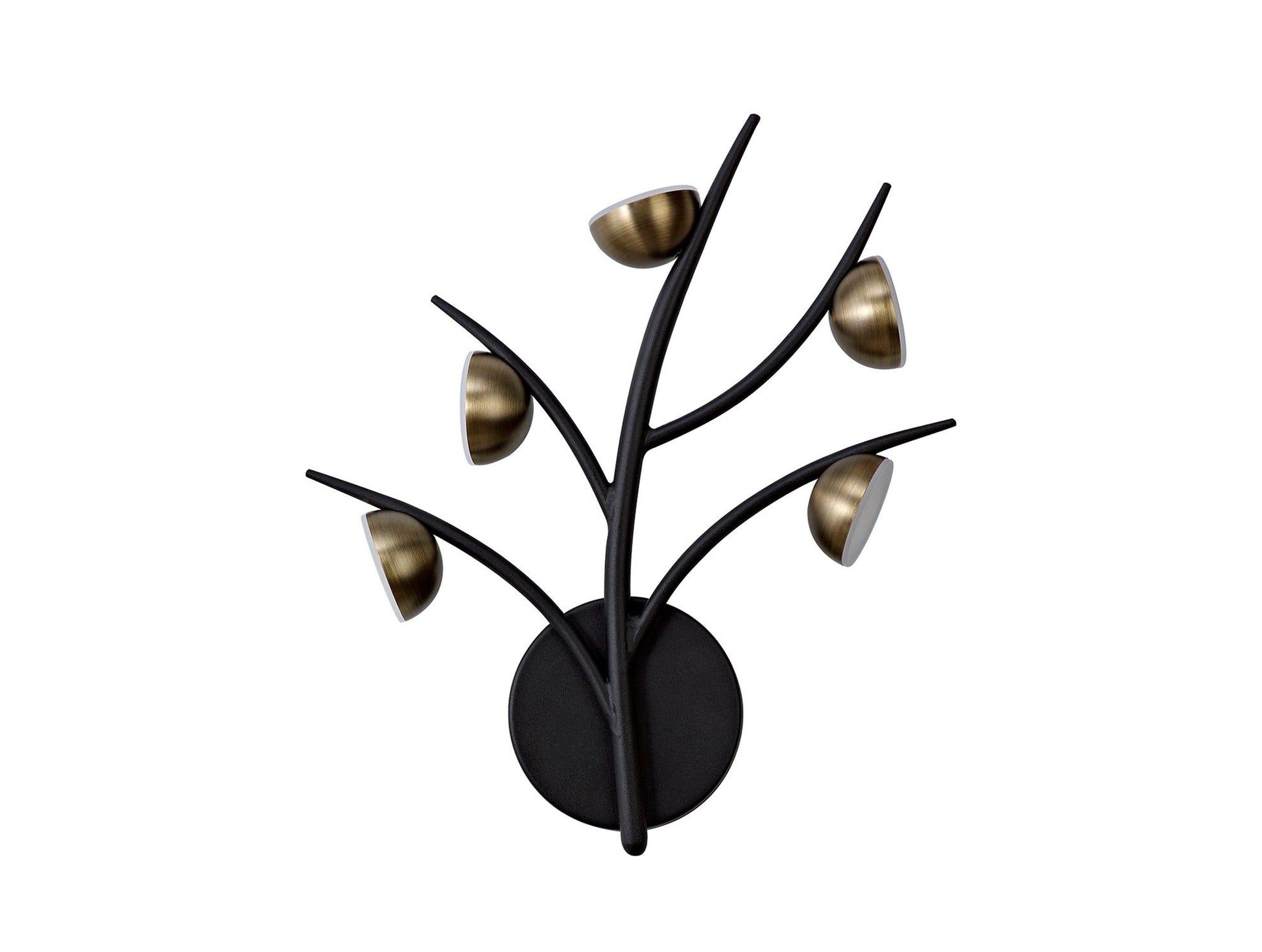 Volos 3/5 Light Wall Lamp, 495lm,825lm, Black/Antique Brass, 3yrs Warranty - Cusack Lighting