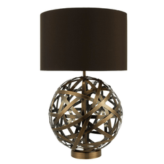 Dar Voyage TL Woven Antique Copper Ball with Matching Lined Shade. - Cusack Lighting